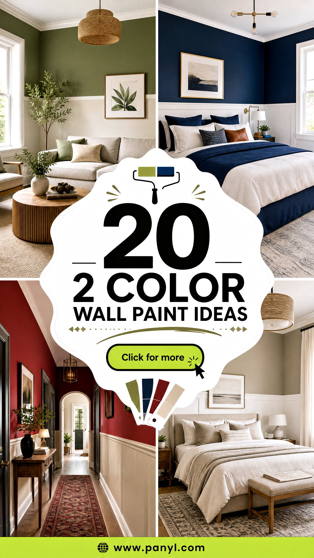 20 2 Color Wall Paint Ideas for a Bold Fresh Designer Look - 20 2 Color Wall Paint Ideas for a Bold, Fresh Designer Look