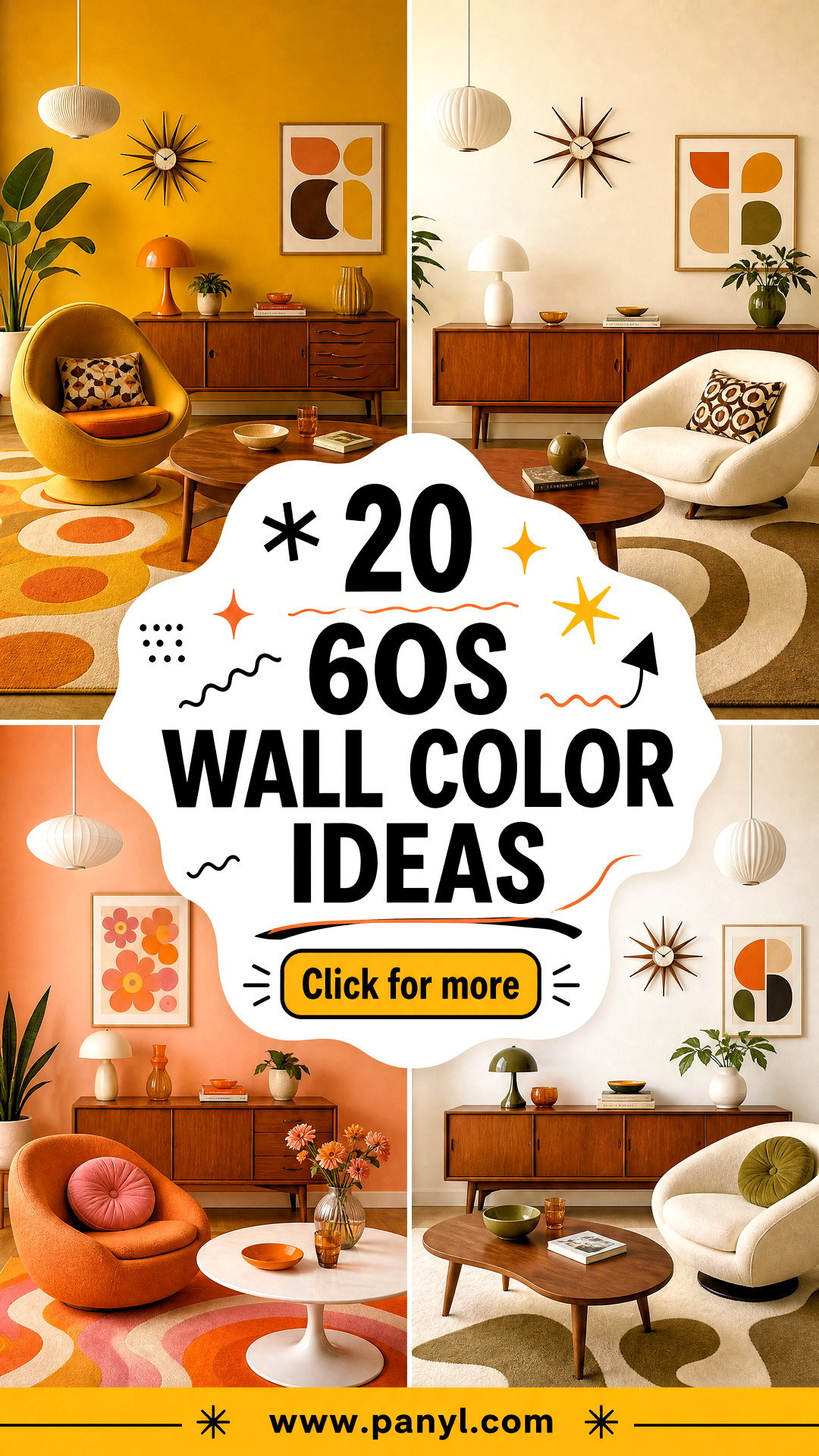 20 60s Wall Color Ideas for a Playful Midcentury-Style Home - 20 60s Wall Color Ideas for a Playful Midcentury-Style Home