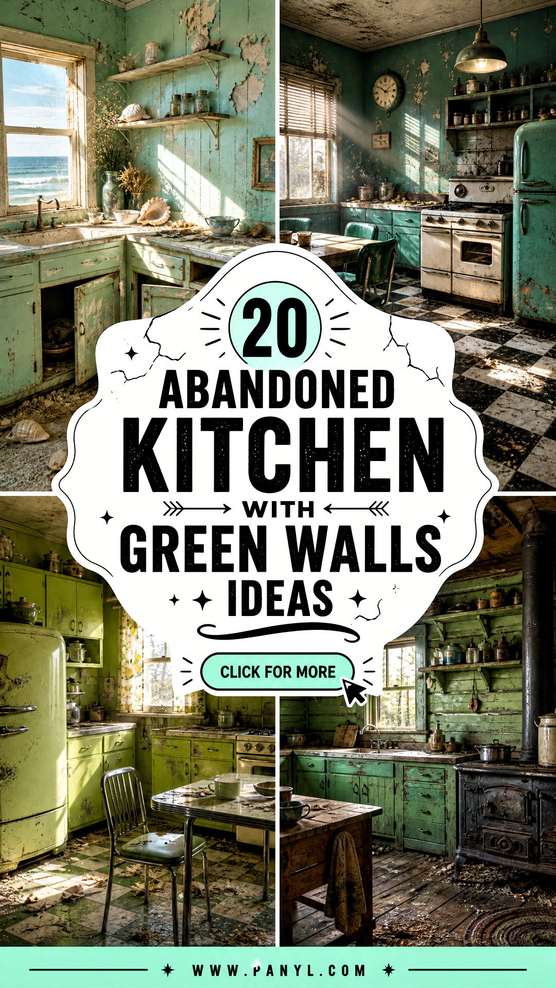 20 Abandoned Kitchen With Green Walls Ideas for Eerie Decor - 20 Abandoned Kitchen With Green Walls Ideas for Eerie Decor