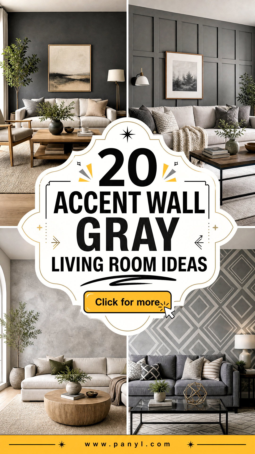 20 Accent Wall Gray Living Room Ideas for a Polished Look - 20 Accent Wall Gray Living Room Ideas for a Polished Look