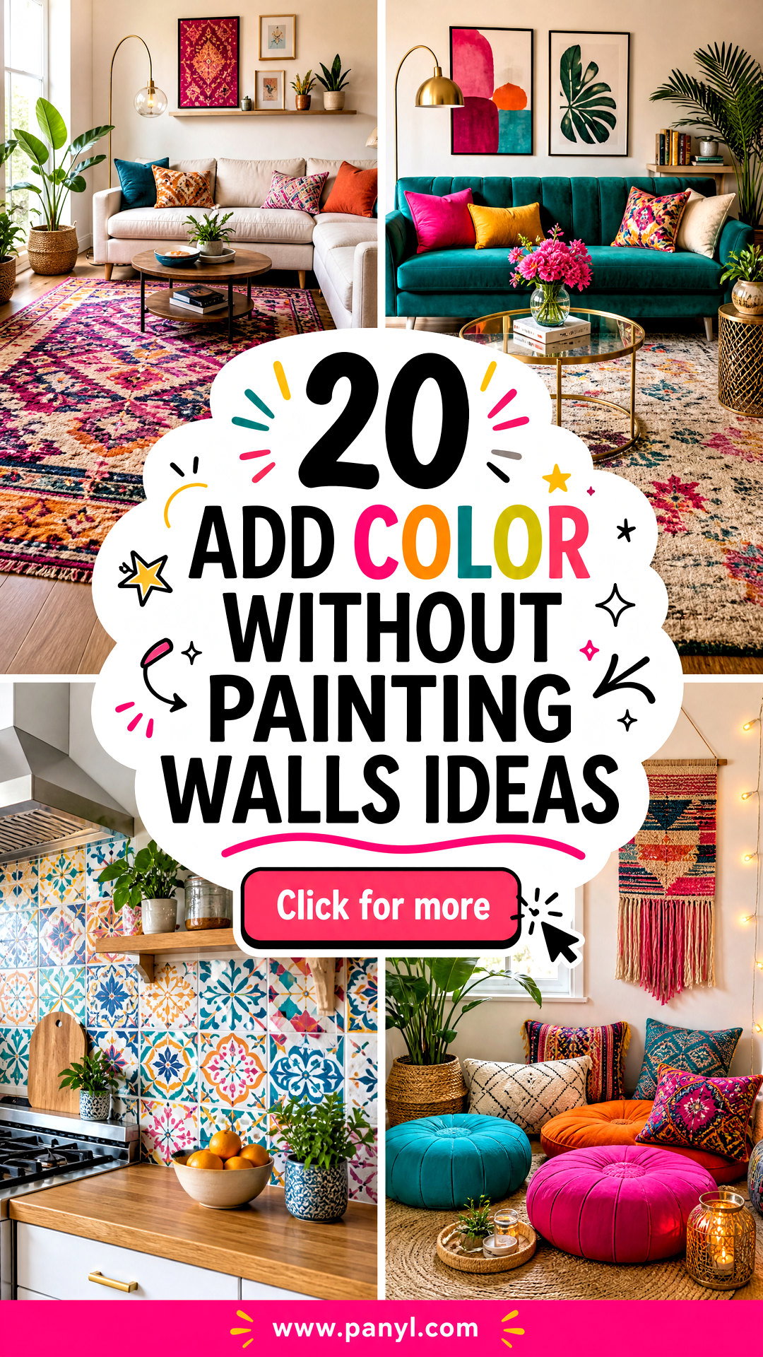 20 Add Color Without Painting Walls Ideas for Rental-Friendly Style - 20 Add Color Without Painting Walls Ideas for Rental-Friendly Style