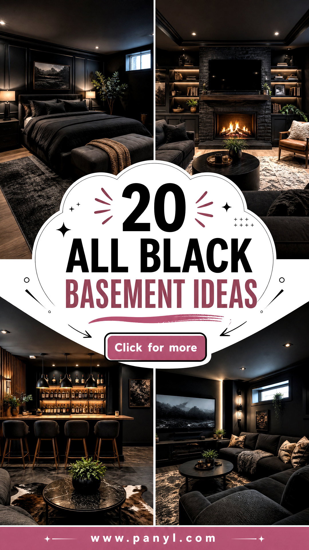 20 All Black Basement Ideas for a Cozy Modern Hangout Space - 20 All Black Basement Ideas for a Cozy, Modern Hangout Space