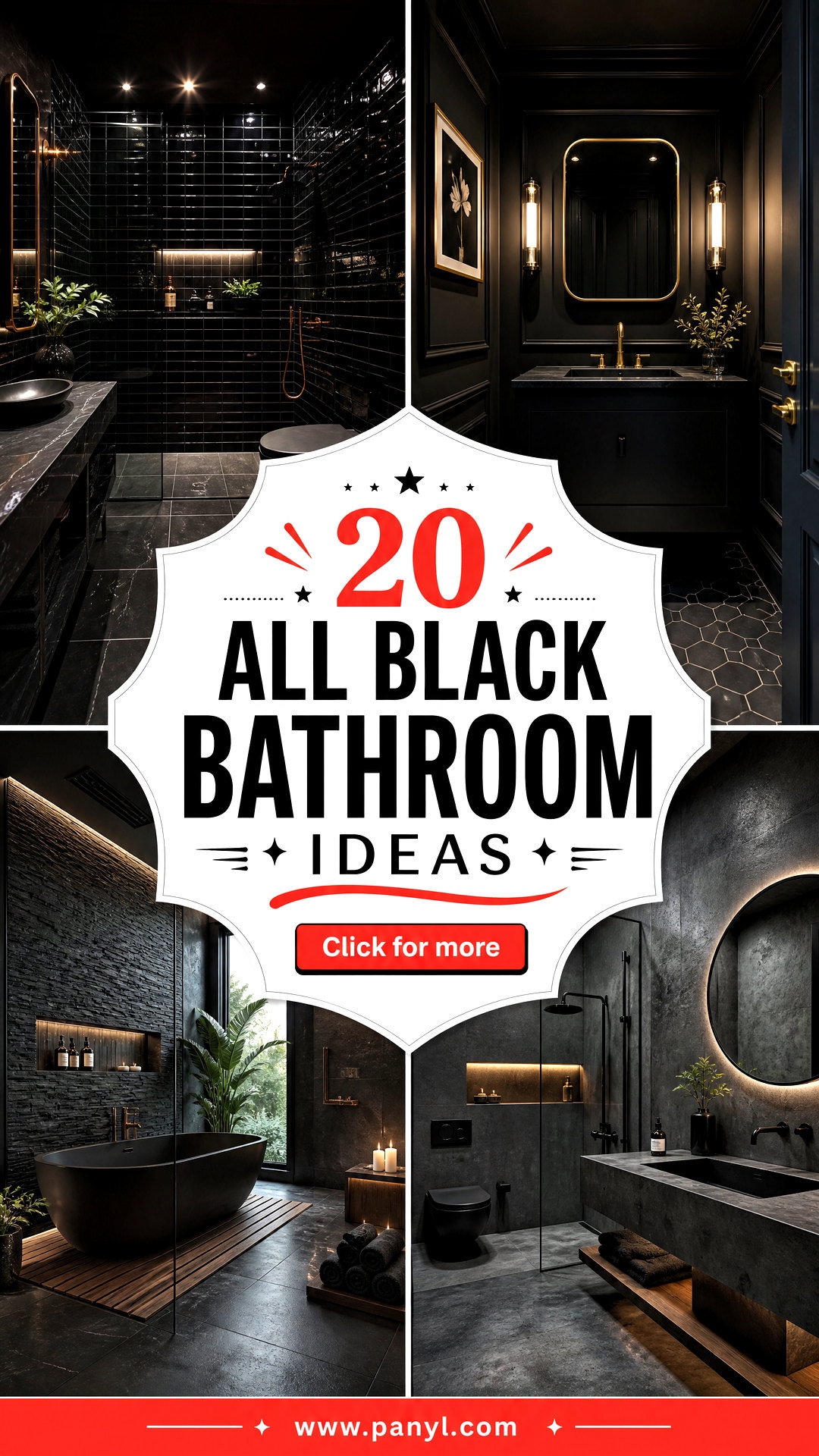 20 All Black Bathroom Ideas for a Luxe Dramatic Retreat - 20 All Black Bathroom Ideas for a Luxe, Dramatic Retreat