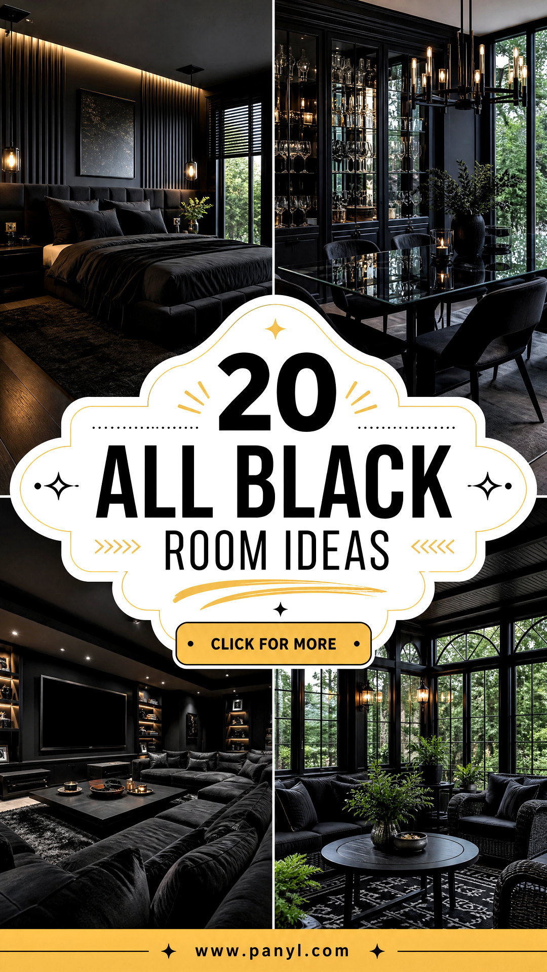 20 All Black Room Ideas for a Bold Sophisticated Makeover - 20 All Black Room Ideas for a Bold, Sophisticated Makeover