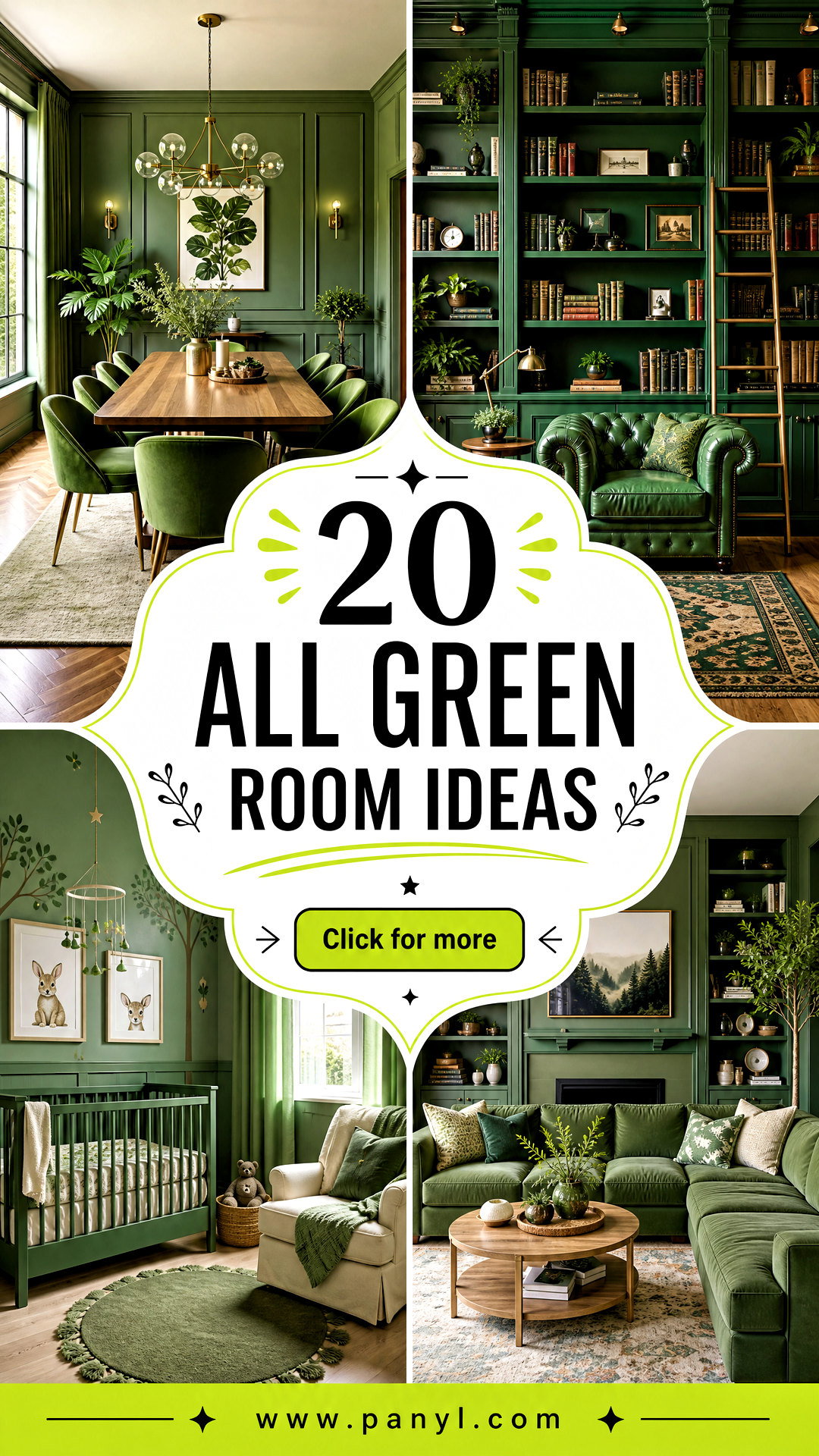 20 All Green Room Ideas for a Bold Nature-Inspired Home - 20 All Green Room Ideas for a Bold, Nature-Inspired Home