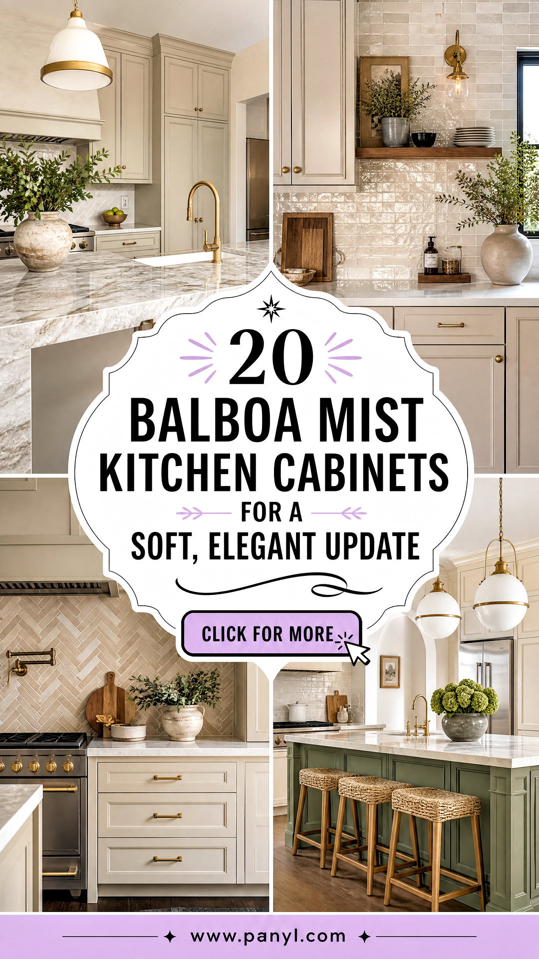 20 Balboa Mist Kitchen Cabinets for a Soft Elegant Update - 20 Balboa Mist Kitchen Cabinets for a Soft, Elegant Update