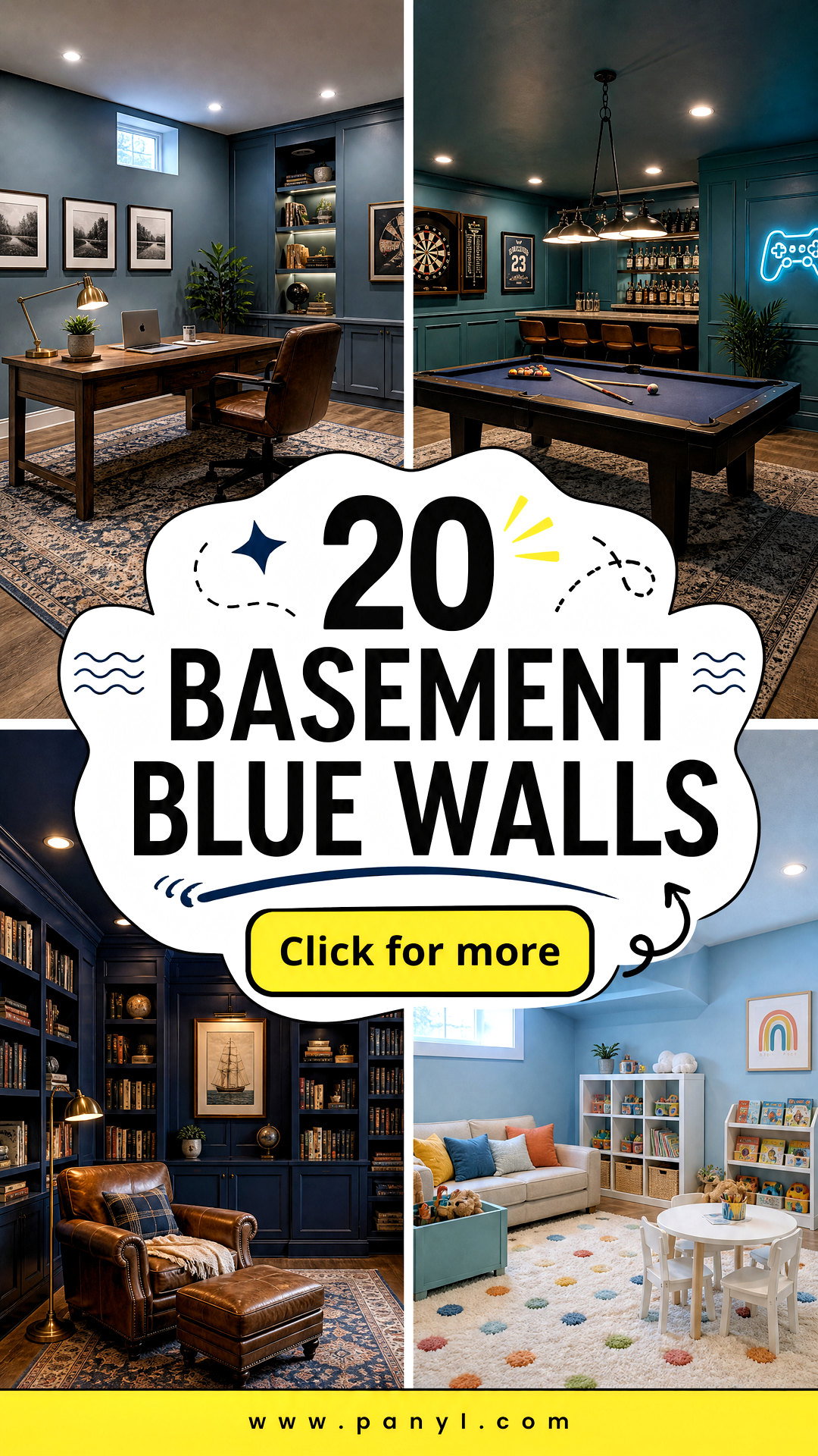 20 Basement Blue Walls for a Cozy Stylish Lower Level - 20 Basement Blue Walls for a Cozy, Stylish Lower Level