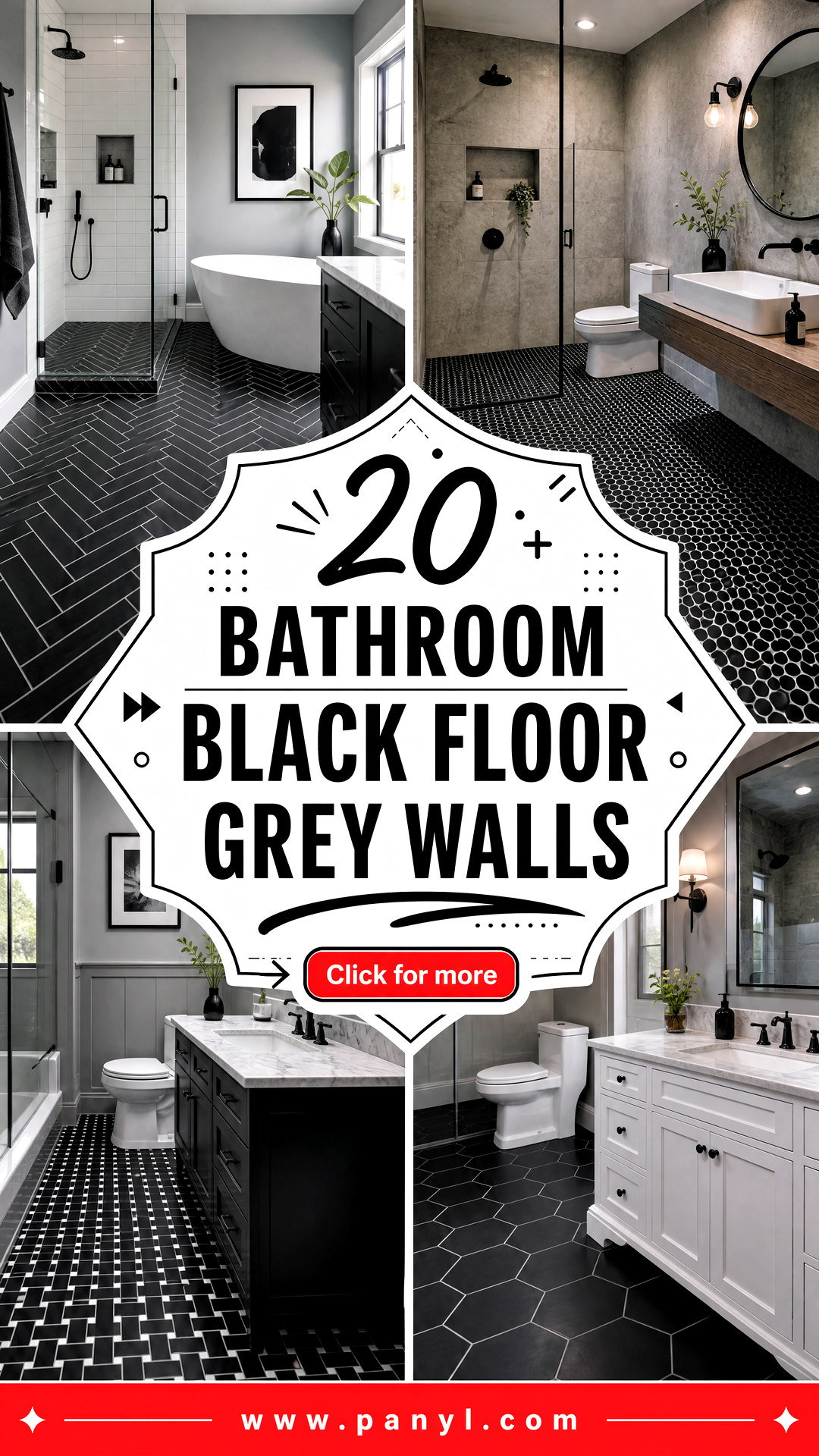 20 Bathroom Black Floor Grey Walls for a Bold Modern Look - 20 Bathroom Black Floor Grey Walls for a Bold Modern Look