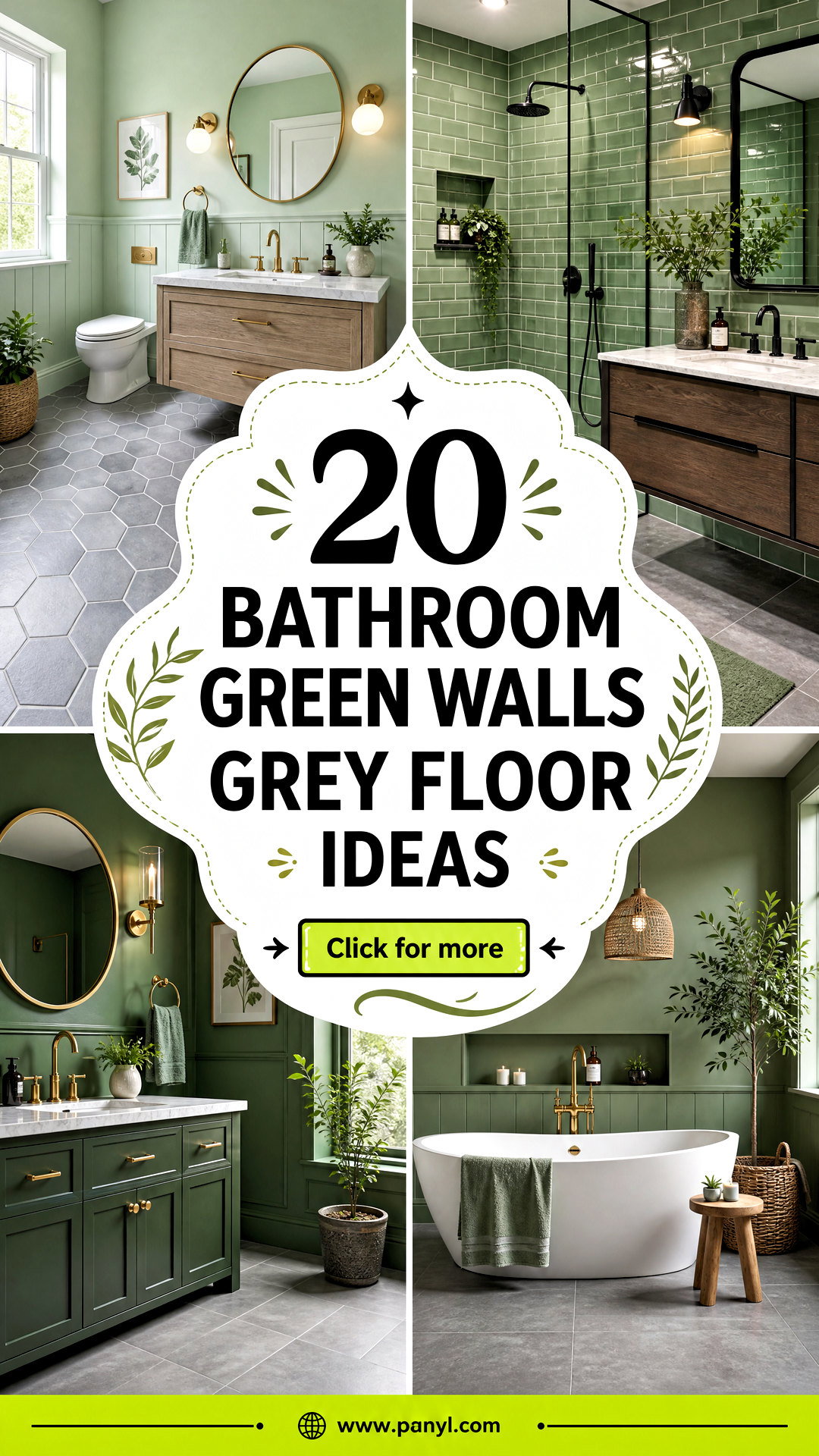 20 Bathroom Green Walls Grey Floor Ideas for Serene Spa Style - 20 Bathroom Green Walls Grey Floor Ideas for Serene Spa Style
