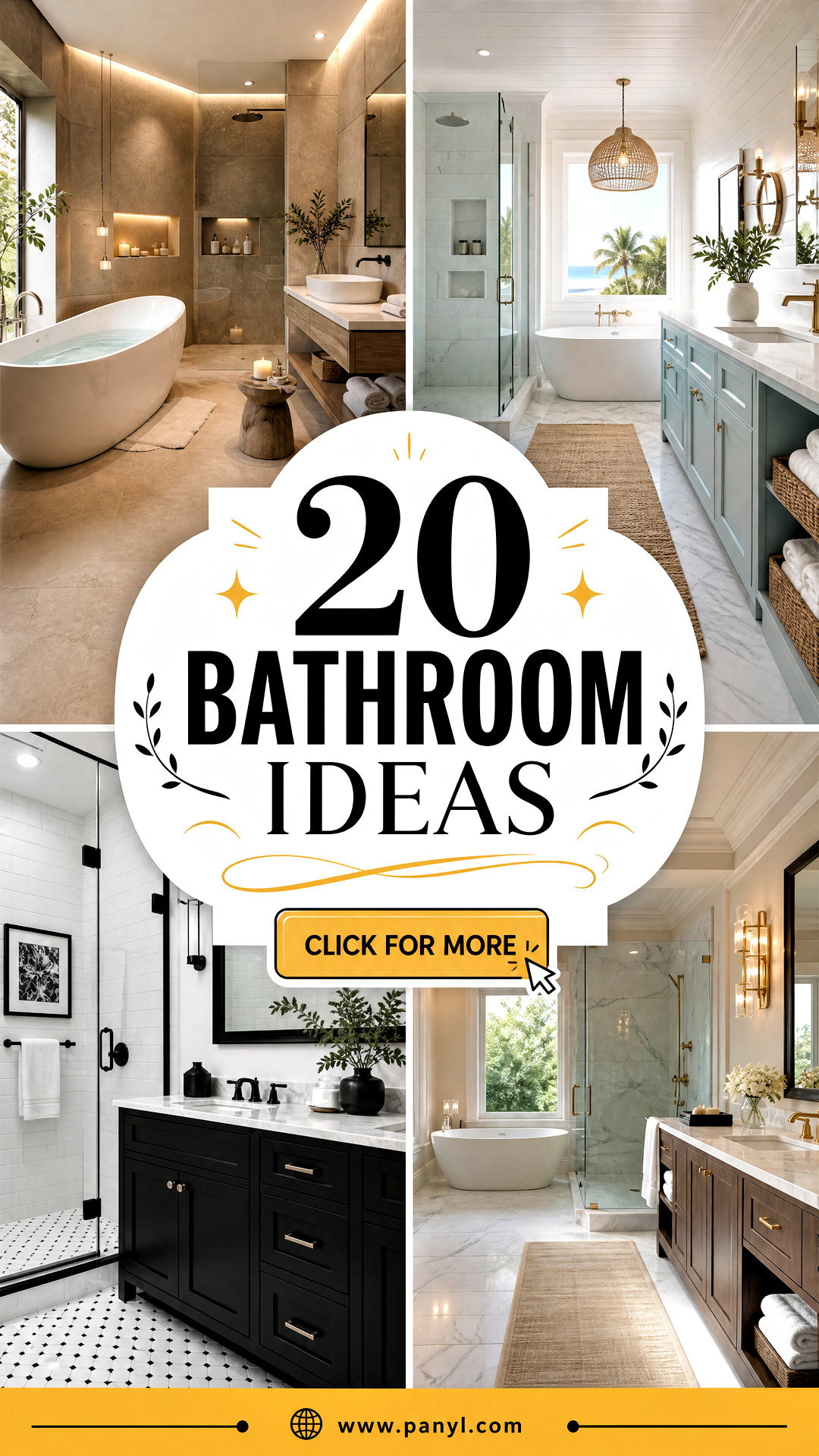 20 Bathroom Ideas for a Stylish Spa-Like Retreat at Home - 20 Bathroom Ideas for a Stylish, Spa-Like Retreat at Home