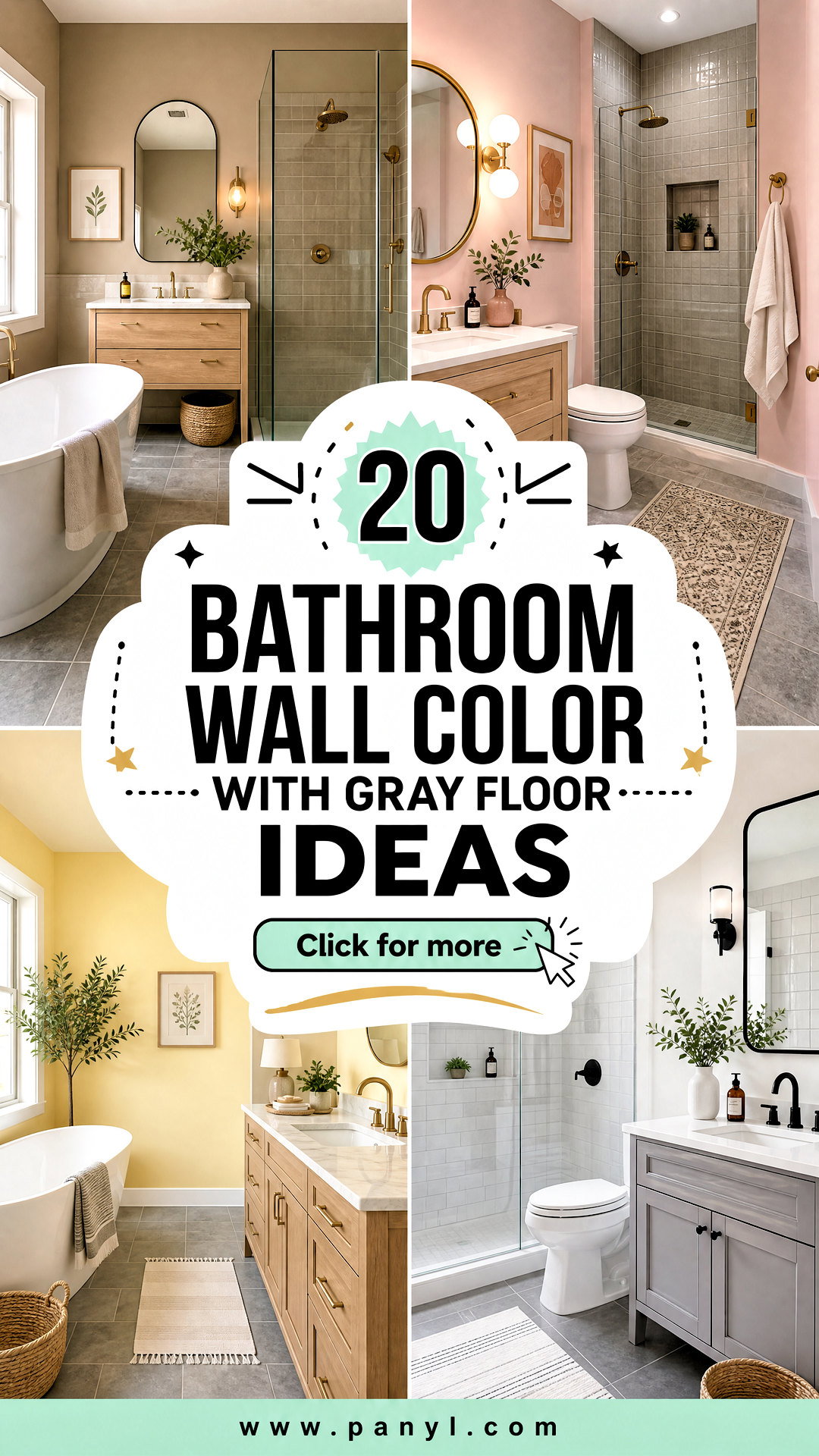 20 Bathroom Wall Color With Gray Floor Ideas for a Polished Look - 20 Bathroom Wall Color With Gray Floor Ideas for a Polished Look