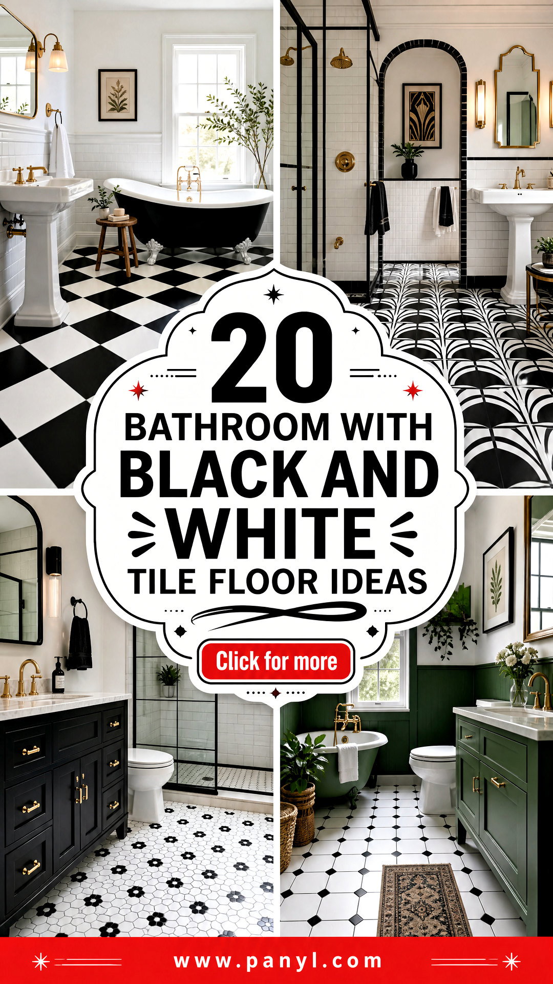 20 Bathroom With Black and White Tile Floor Ideas to Love - 20 Bathroom With Black and White Tile Floor Ideas to Love
