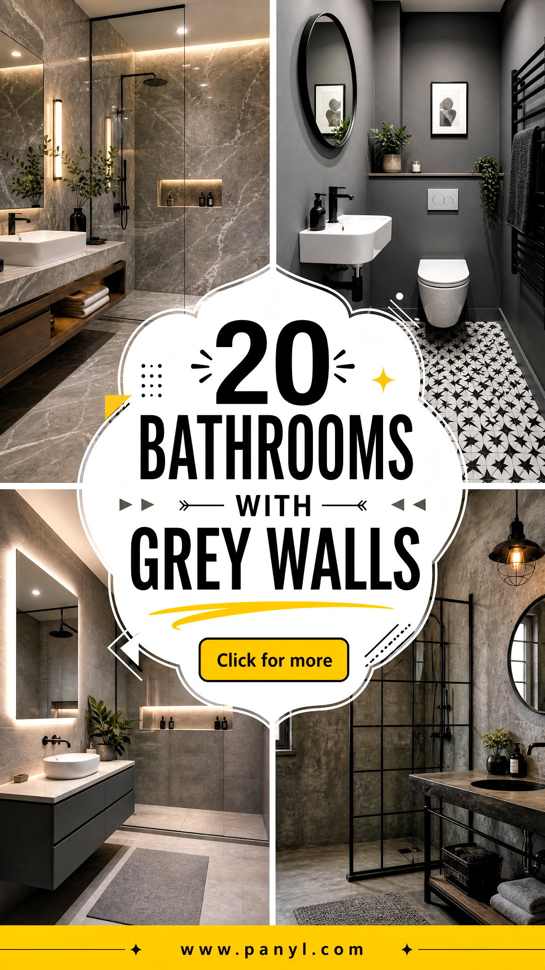 20 Bathrooms With Grey Walls for a Chic Calming Makeover - 20 Bathrooms With Grey Walls for a Chic, Calming Makeover