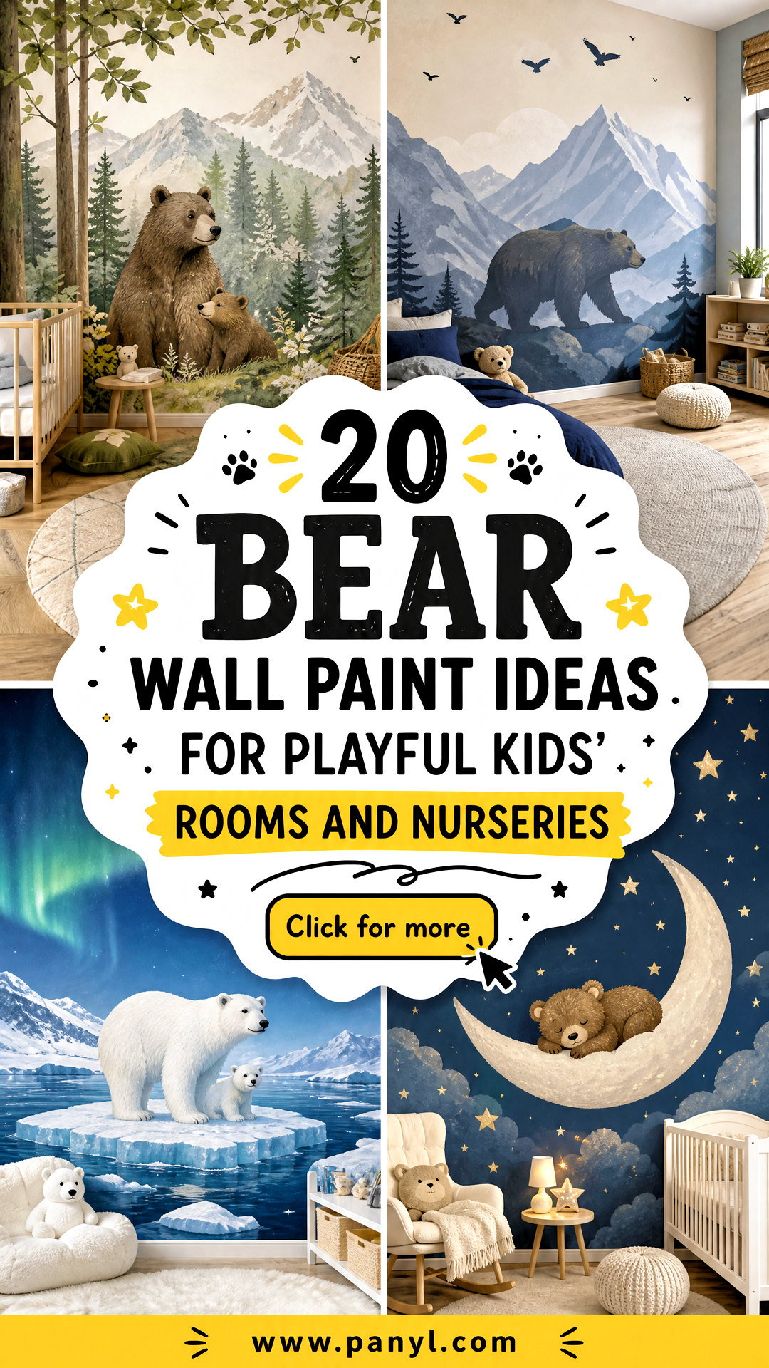 20 Bear Wall Paint Ideas for Playful Kids Rooms and Nurseries - 20 Bear Wall Paint Ideas for Playful Kids’ Rooms and Nurseries