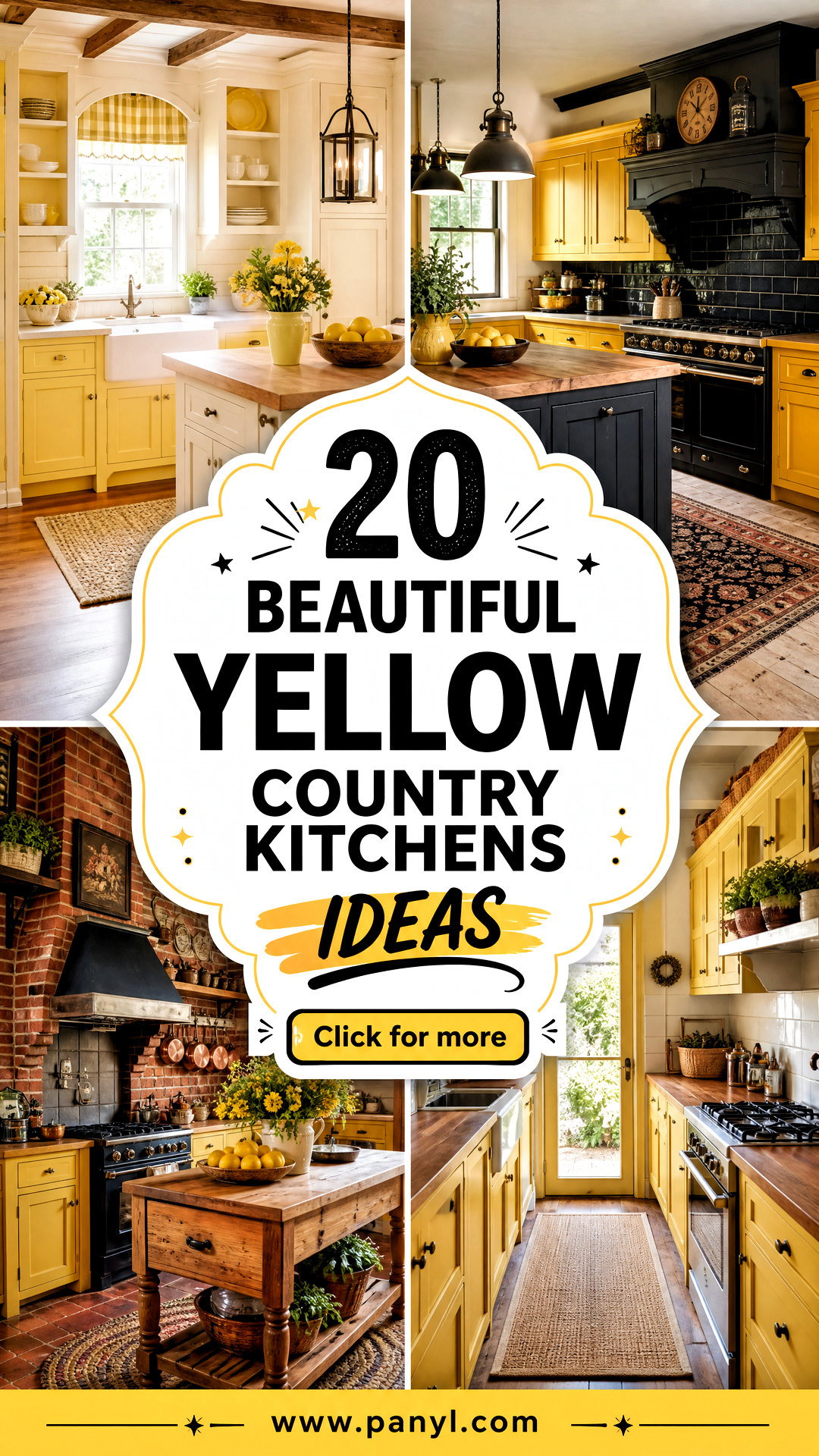 20 Beautiful Yellow Country Kitchens With Warm Timeless Charm - 20 Beautiful Yellow Country Kitchens With Warm, Timeless Charm