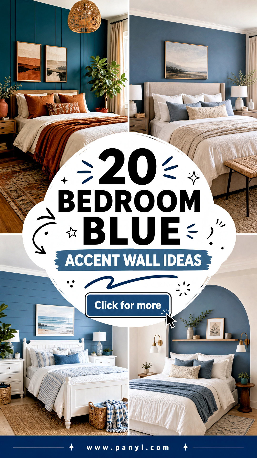 20 Bedroom Blue Accent Wall Ideas for a Cool Calming Space - 20 Bedroom Blue Accent Wall Ideas for a Cool, Calming Space
