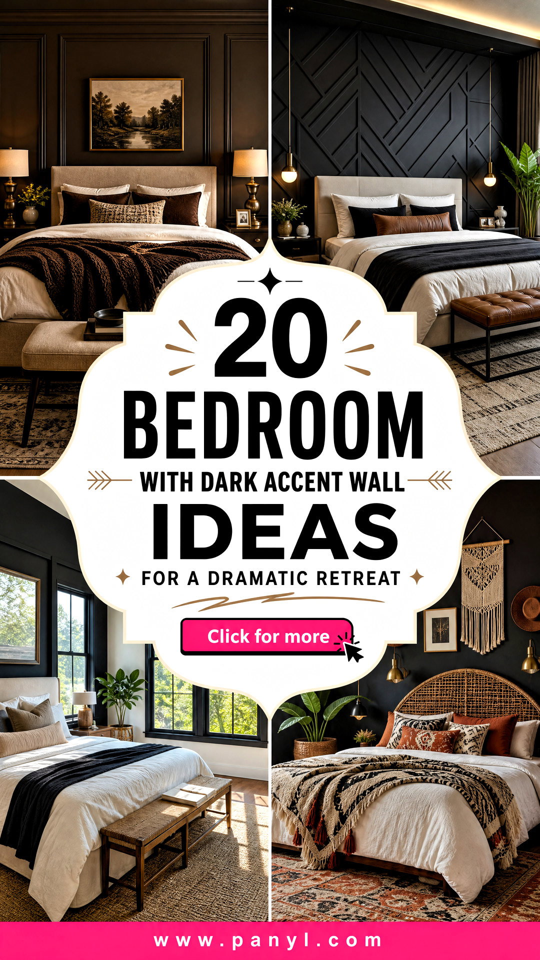 20 Bedroom With Dark Accent Wall Ideas for a Dramatic Retreat - 20 Bedroom With Dark Accent Wall Ideas for a Dramatic Retreat