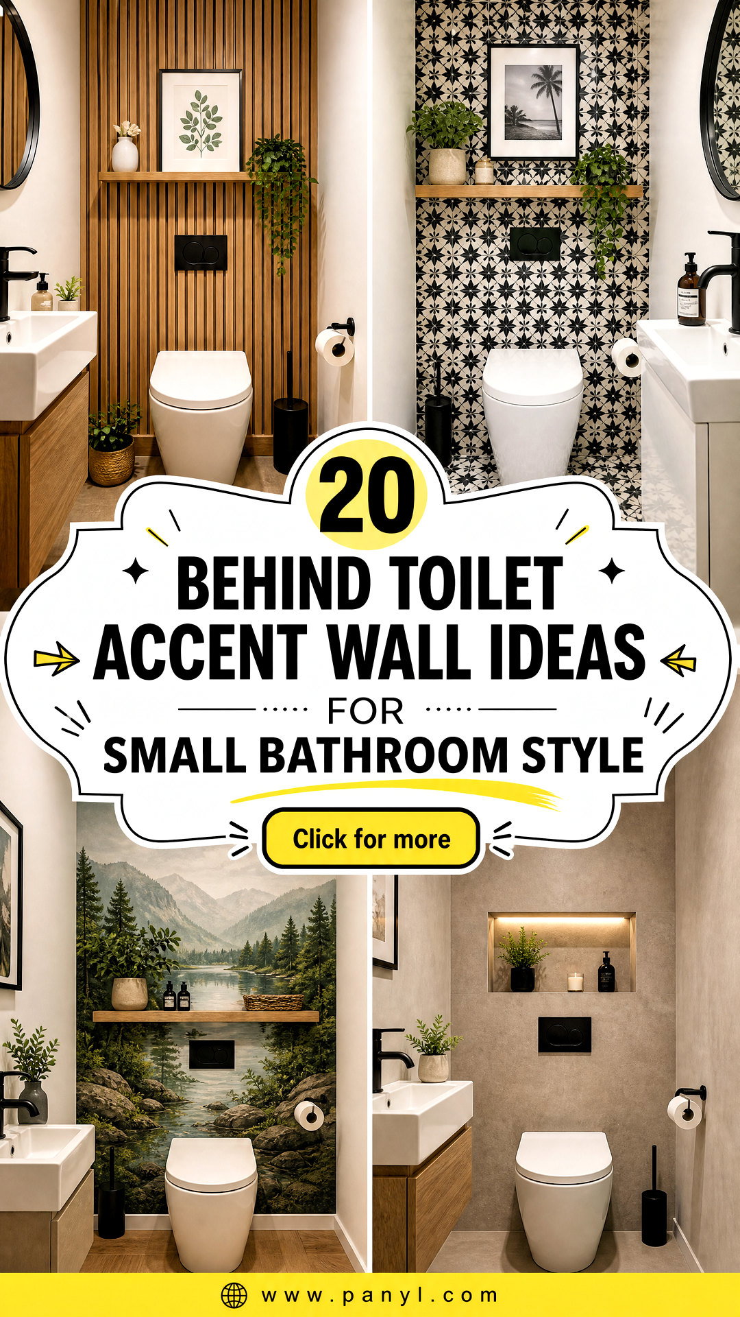 20 Behind Toilet Accent Wall Ideas for Small Bathroom Style - 20 Behind Toilet Accent Wall Ideas for Small Bathroom Style