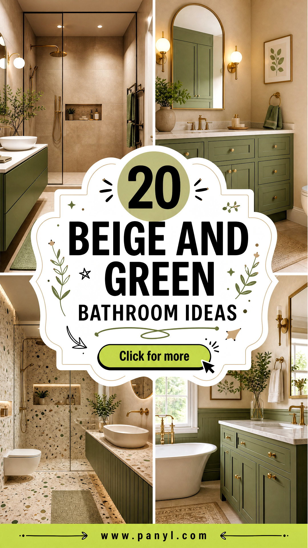 20 Beige and Green Bathroom Ideas for a Serene Spa Look - 20 Beige and Green Bathroom Ideas for a Serene Spa Look