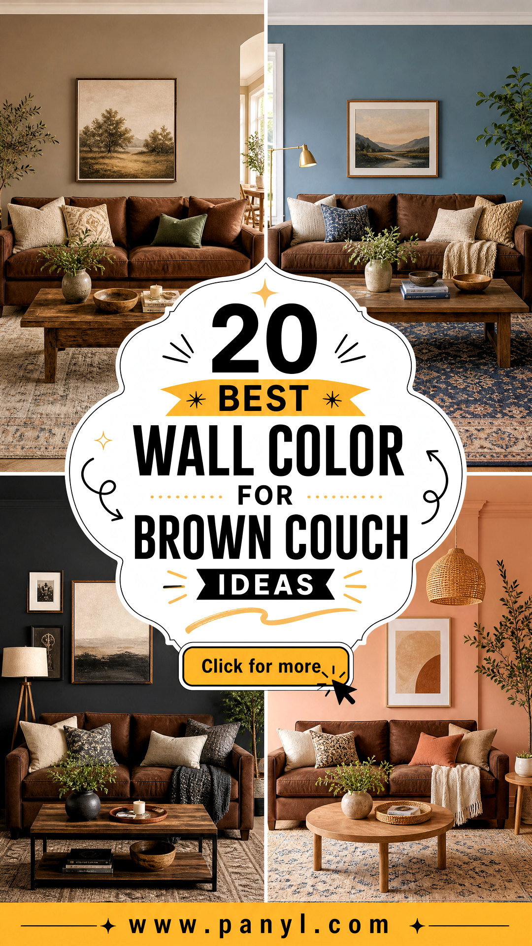 20 Best Wall Color for Brown Couch Ideas for a Cozy Look - 20 Best Wall Color for Brown Couch Ideas for a Cozy Look