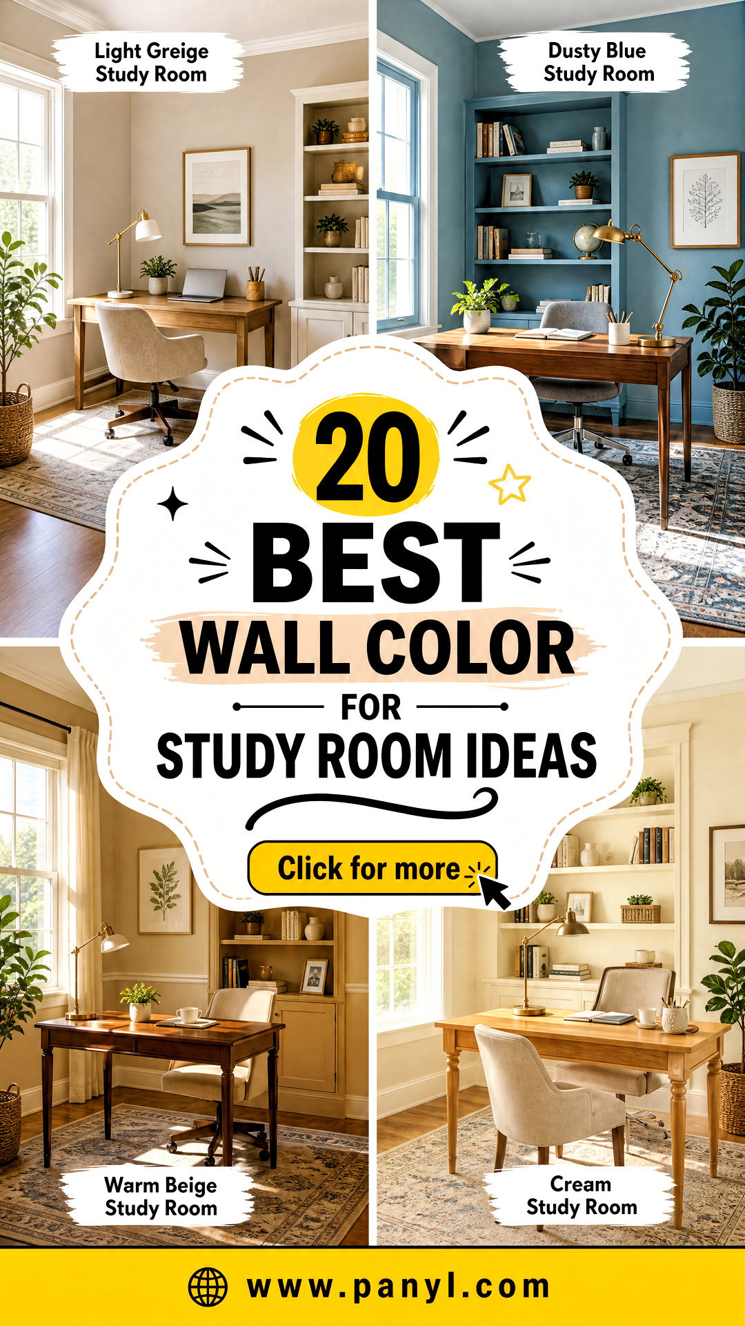 20 Best Wall Color for Study Room Ideas to Boost Focus - 20 Best Wall Color for Study Room Ideas to Boost Focus