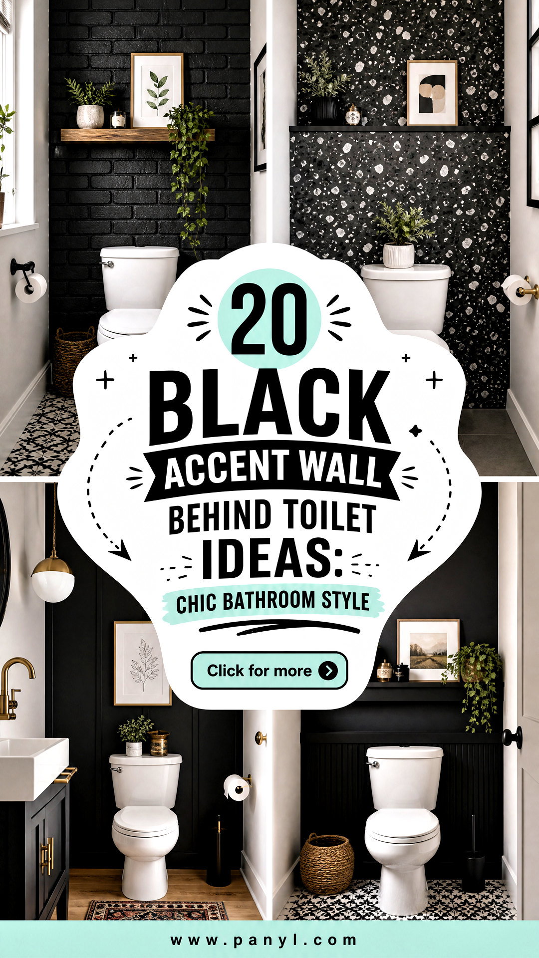 20 Black Accent Wall Behind Toilet Ideas Chic Bathroom Style - 20 Black Accent Wall Behind Toilet Ideas: Chic Bathroom Style
