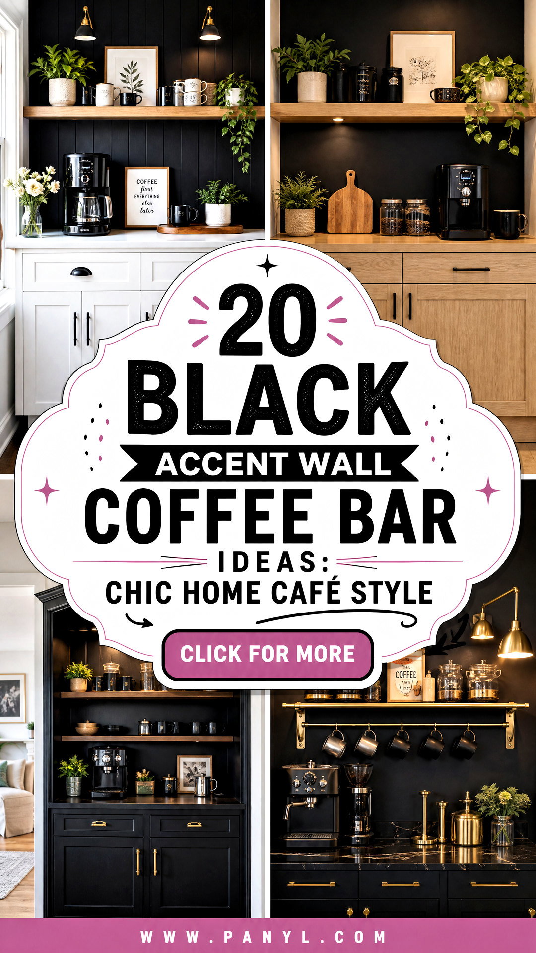 20 Black Accent Wall Coffee Bar Ideas Chic Home Cafe Style - 20 Black Accent Wall Coffee Bar Ideas: Chic Home Café Style