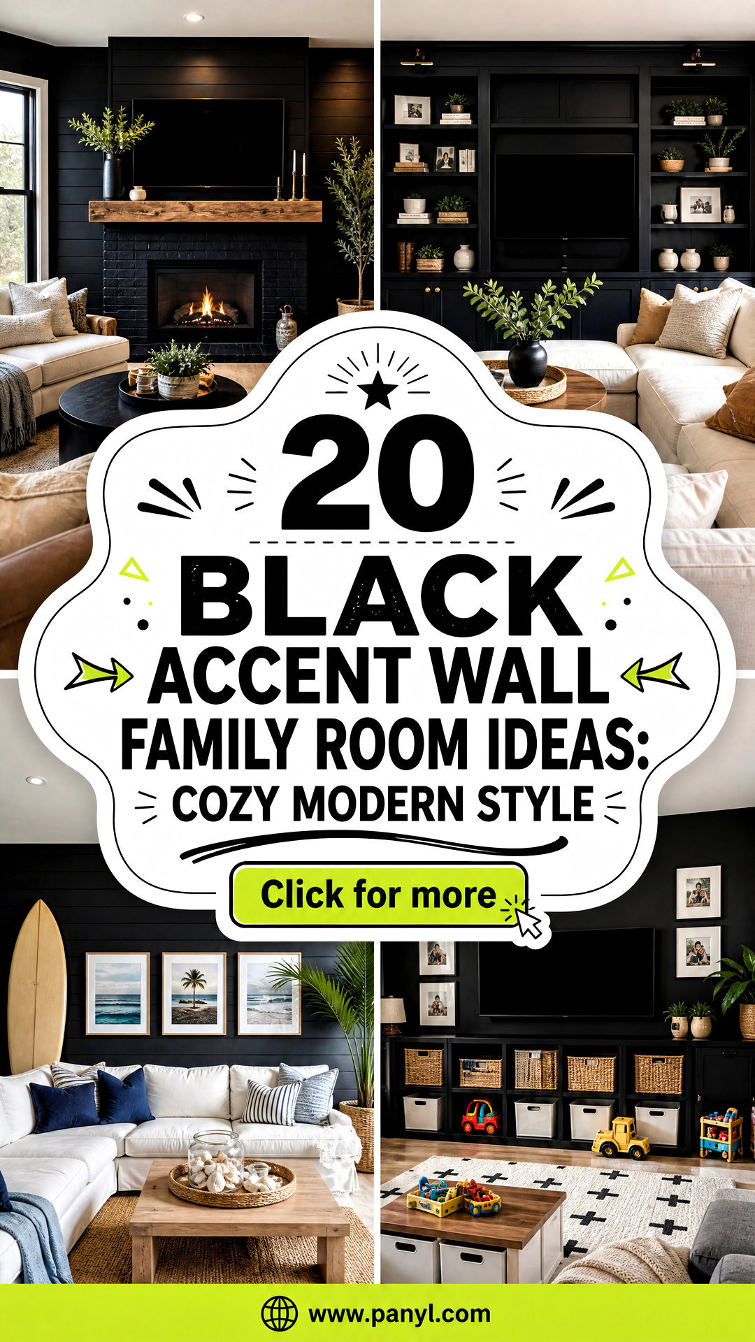20 Black Accent Wall Family Room Ideas Cozy Modern Style - 20 Black Accent Wall Family Room Ideas: Cozy Modern Style