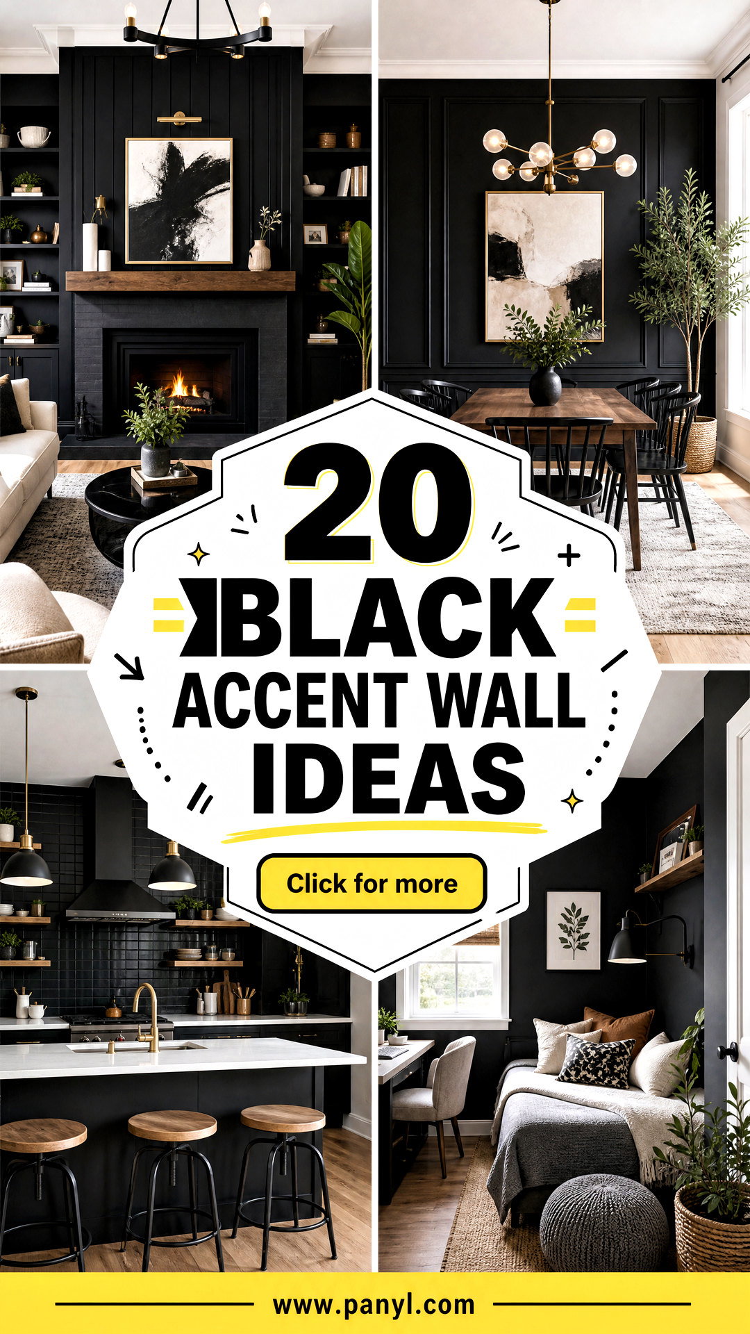 20 Black Accent Wall Ideas for a Bold and Stylish Upgrade - 20 Black Accent Wall Ideas for a Bold and Stylish Upgrade