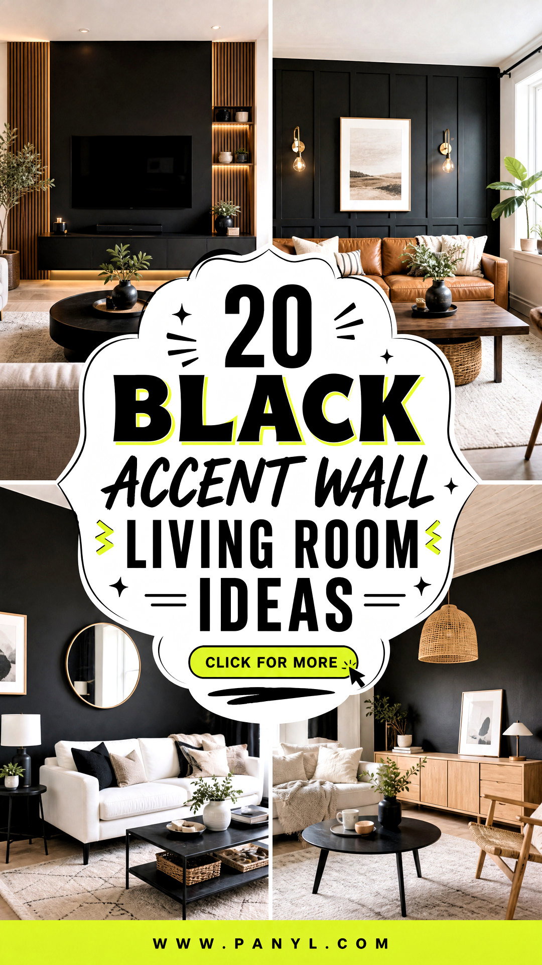 20 Black Accent Wall Living Room Ideas for Modern Drama - 20 Black Accent Wall Living Room Ideas for Modern Drama
