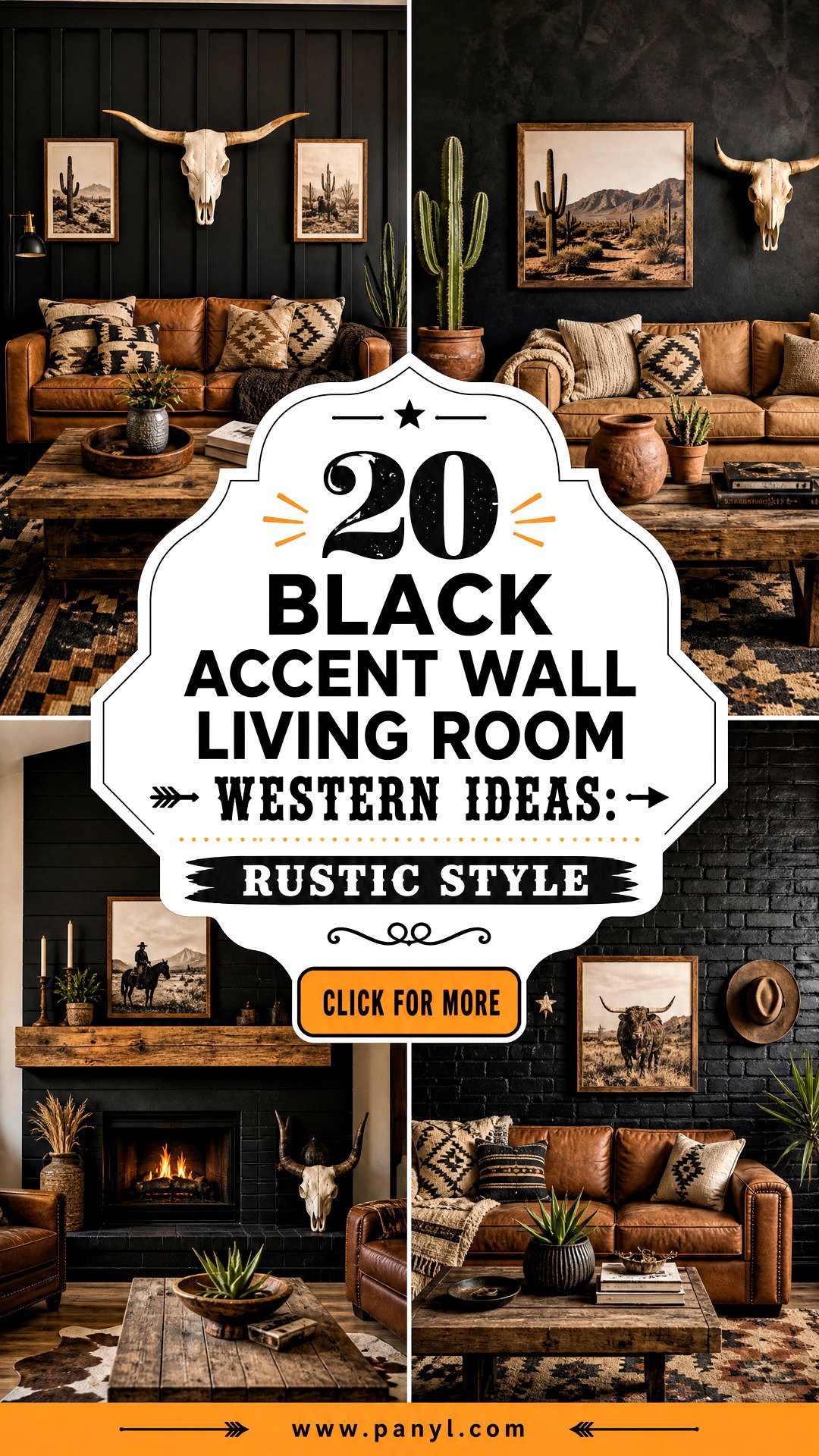 20 Black Accent Wall Living Room Western Ideas Rustic Style - 20 Black Accent Wall Living Room Western Ideas: Rustic Style