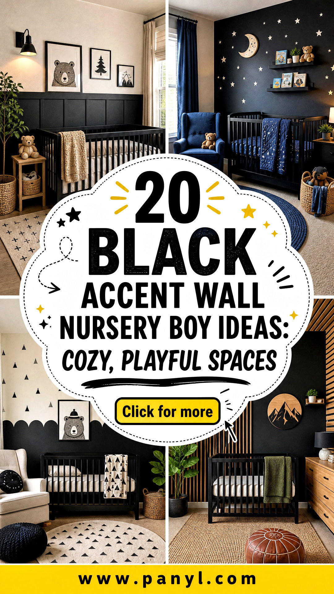 20 Black Accent Wall Nursery Boy Ideas Cozy Playful Spaces - 20 Black Accent Wall Nursery Boy Ideas: Cozy, Playful Spaces