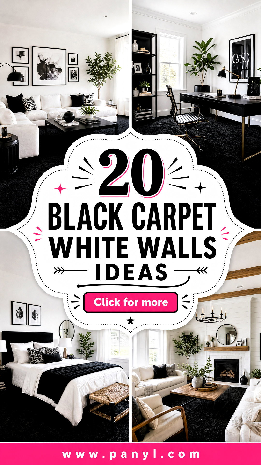 20 Black Carpet White Walls Ideas for a Chic Modern Room - 20 Black Carpet White Walls Ideas for a Chic Modern Room