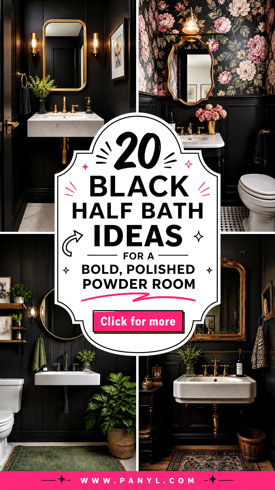 20 Black Half Bath Ideas for a Bold Polished Powder Room - 20 Black Half Bath Ideas for a Bold, Polished Powder Room