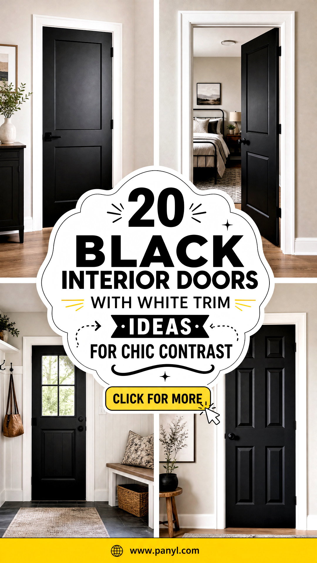 20 Black Interior Doors With White Trim Ideas for Chic Contrast - 20 Black Interior Doors With White Trim Ideas for Chic Contrast