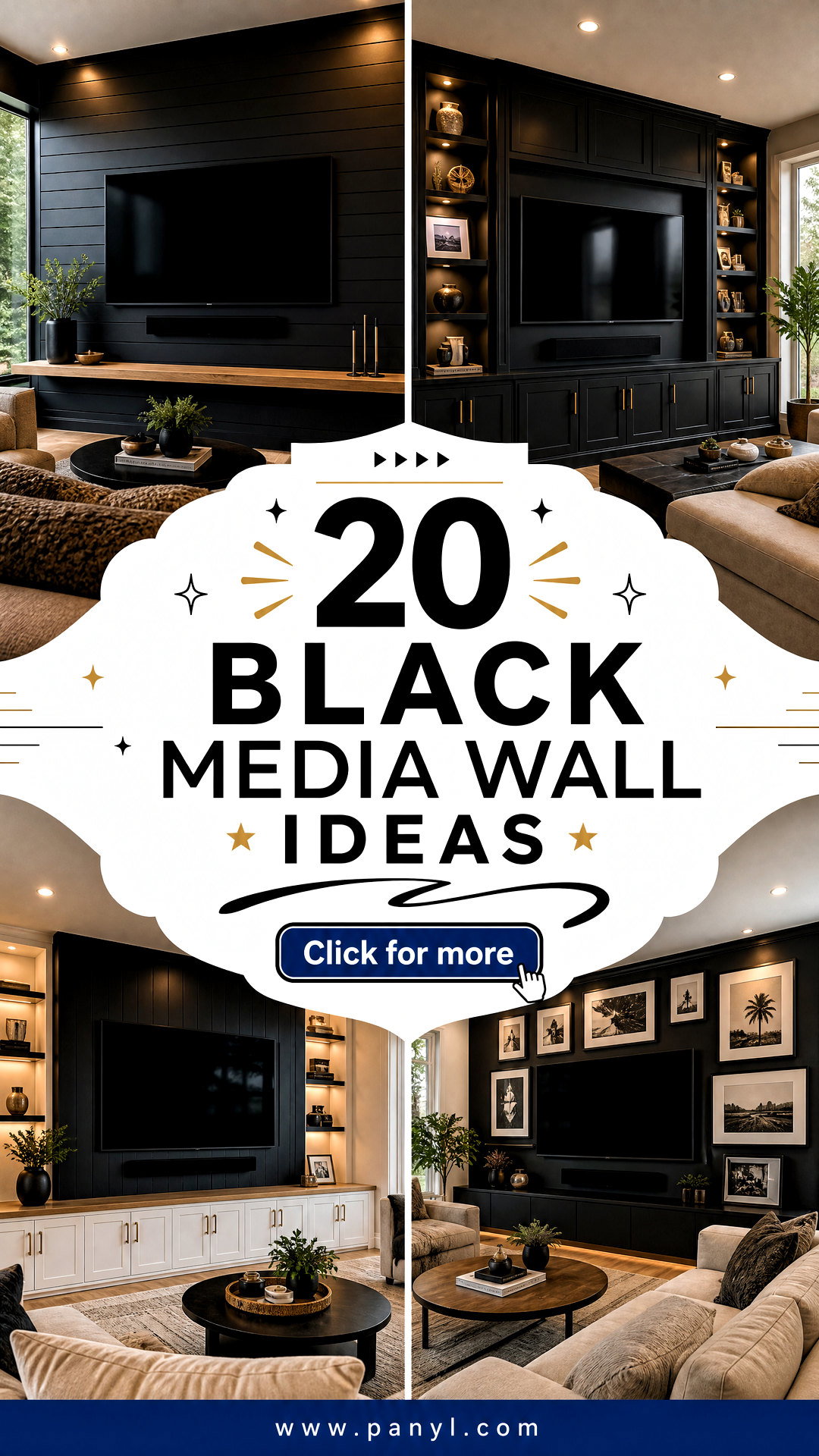 20 Black Media Wall Ideas for a Sleek Cinema-Style Living Room - 20 Black Media Wall Ideas for a Sleek, Cinema-Style Living Room