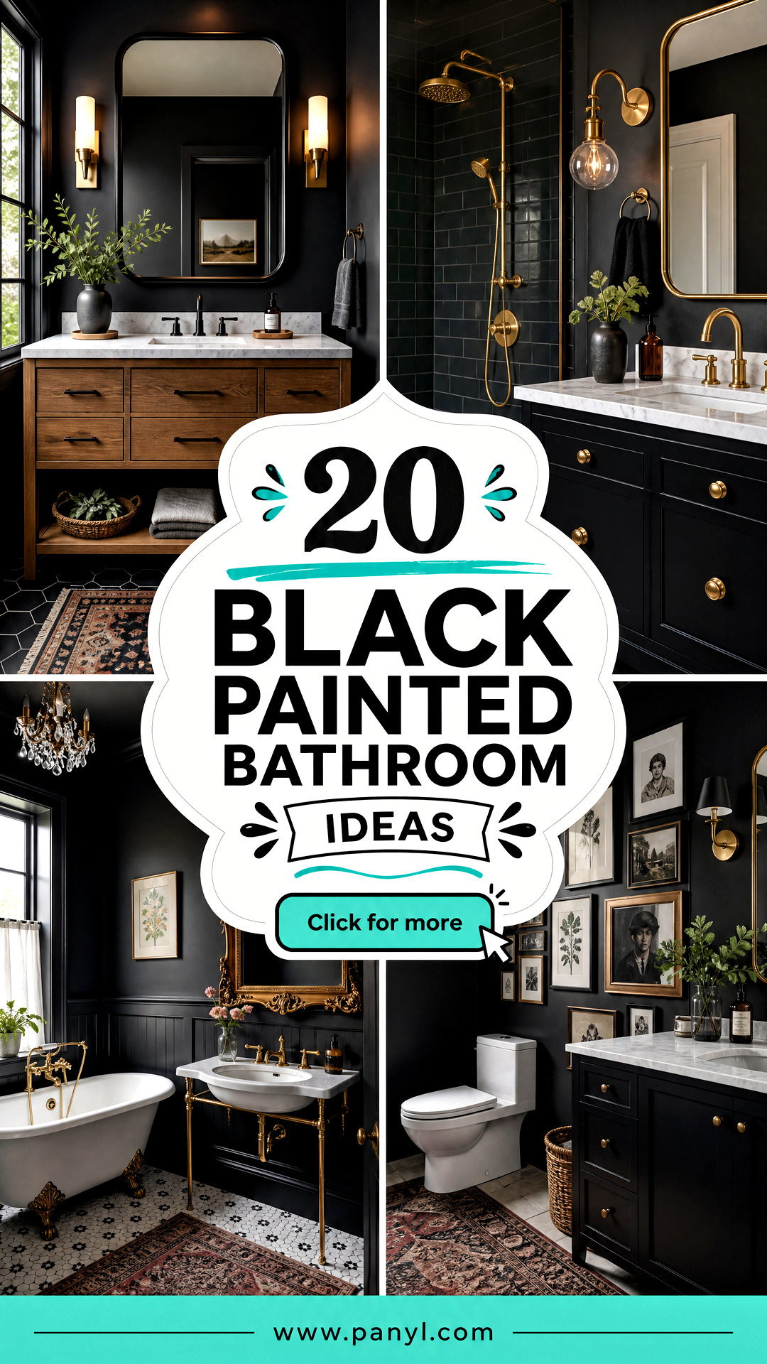 20 Black Painted Bathroom Ideas for Luxe Modern Style - 20 Black Painted Bathroom Ideas for Luxe Modern Style