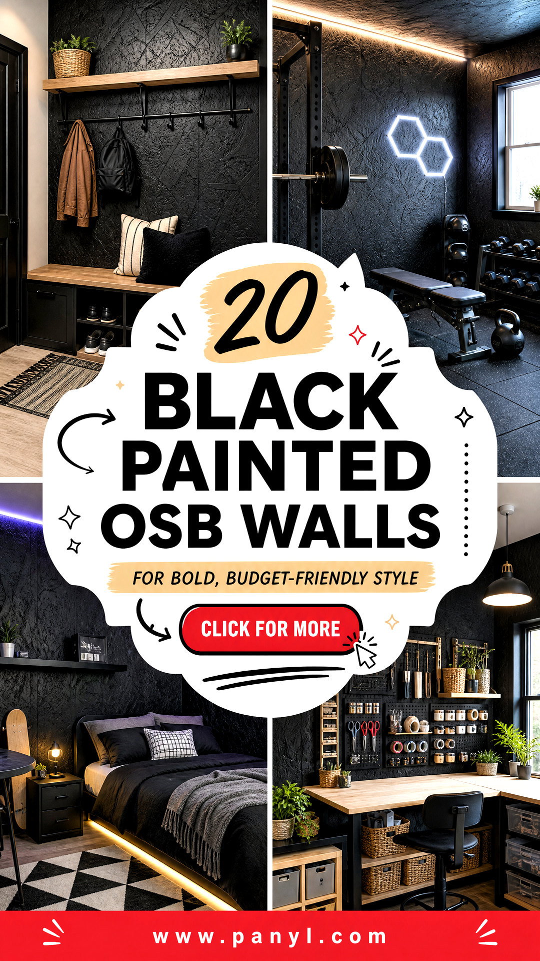 20 Black Painted OSB Walls for Bold Budget-Friendly Style - 20 Black Painted OSB Walls for Bold, Budget-Friendly Style