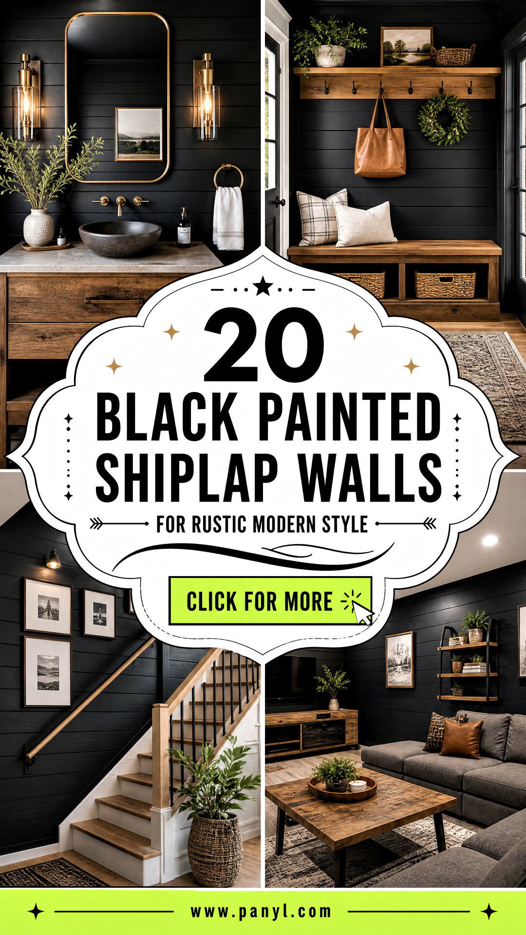 20 Black Painted Shiplap Walls for Rustic Modern Style - 20 Black Painted Shiplap Walls for Rustic Modern Style