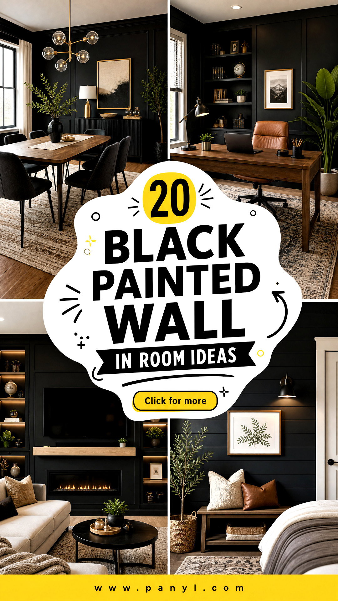20 Black Painted Wall In Room Ideas for a Stylish Refresh - 20 Black Painted Wall In Room Ideas for a Stylish Refresh