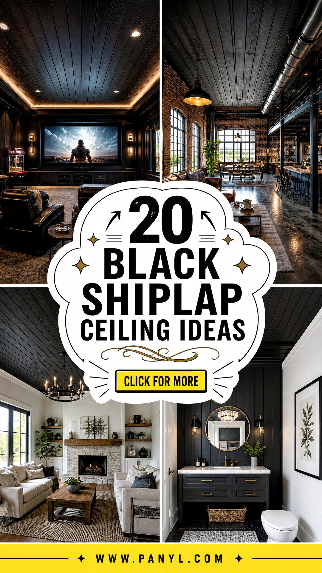 20 Black Shiplap Ceiling Ideas for Dramatic Modern Rooms - 20 Black Shiplap Ceiling Ideas for Dramatic Modern Rooms