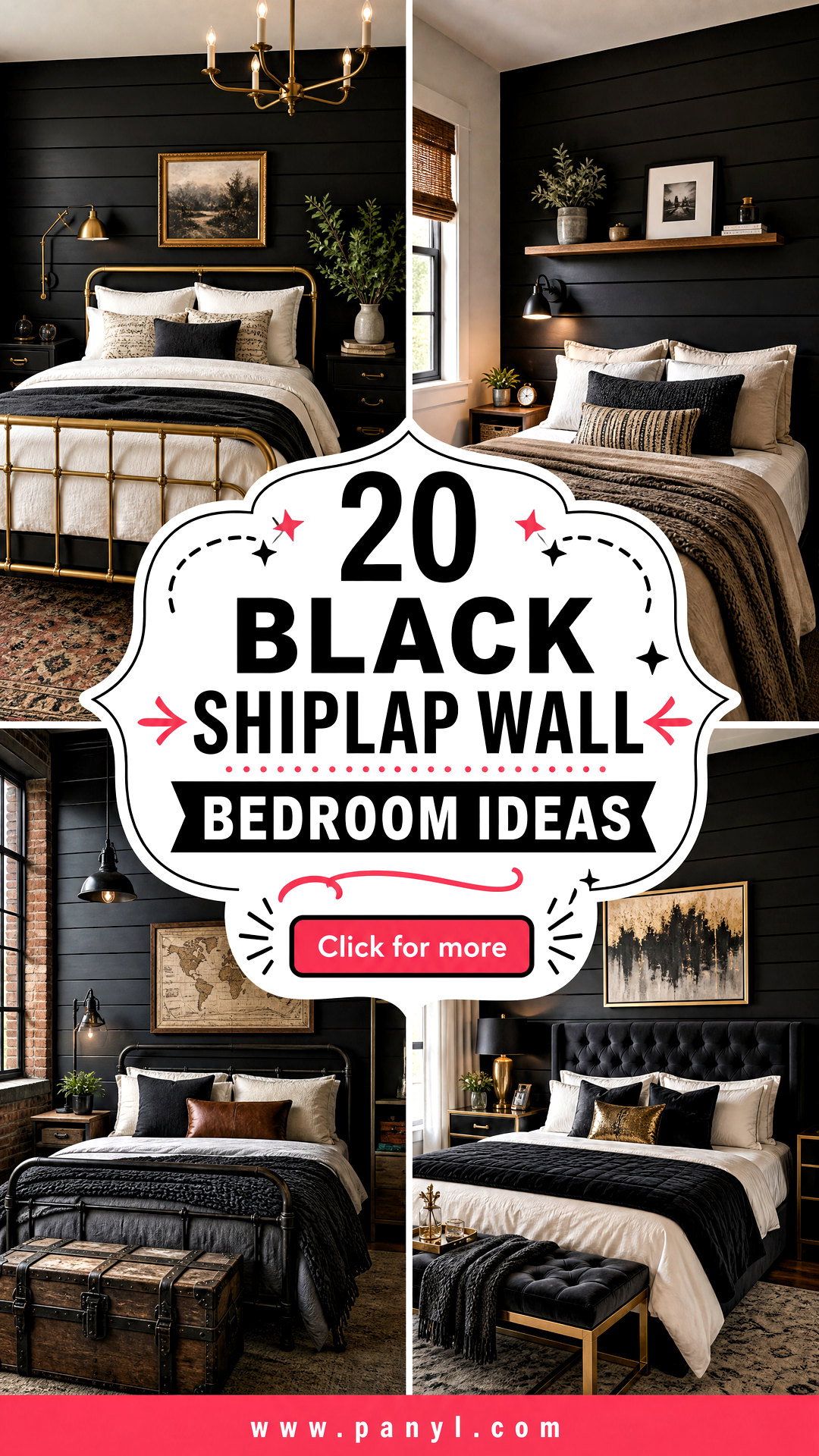 20 Black Shiplap Wall Bedroom Ideas for a Warm Cozy Retreat - 20 Black Shiplap Wall Bedroom Ideas for a Warm, Cozy Retreat