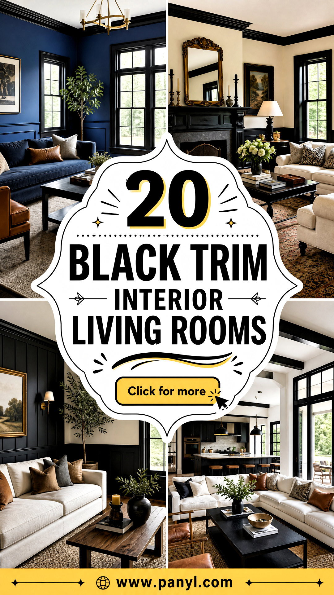 20 Black Trim Interior Living Rooms With Instant Designer Appeal - 20 Black Trim Interior Living Rooms With Instant Designer Appeal