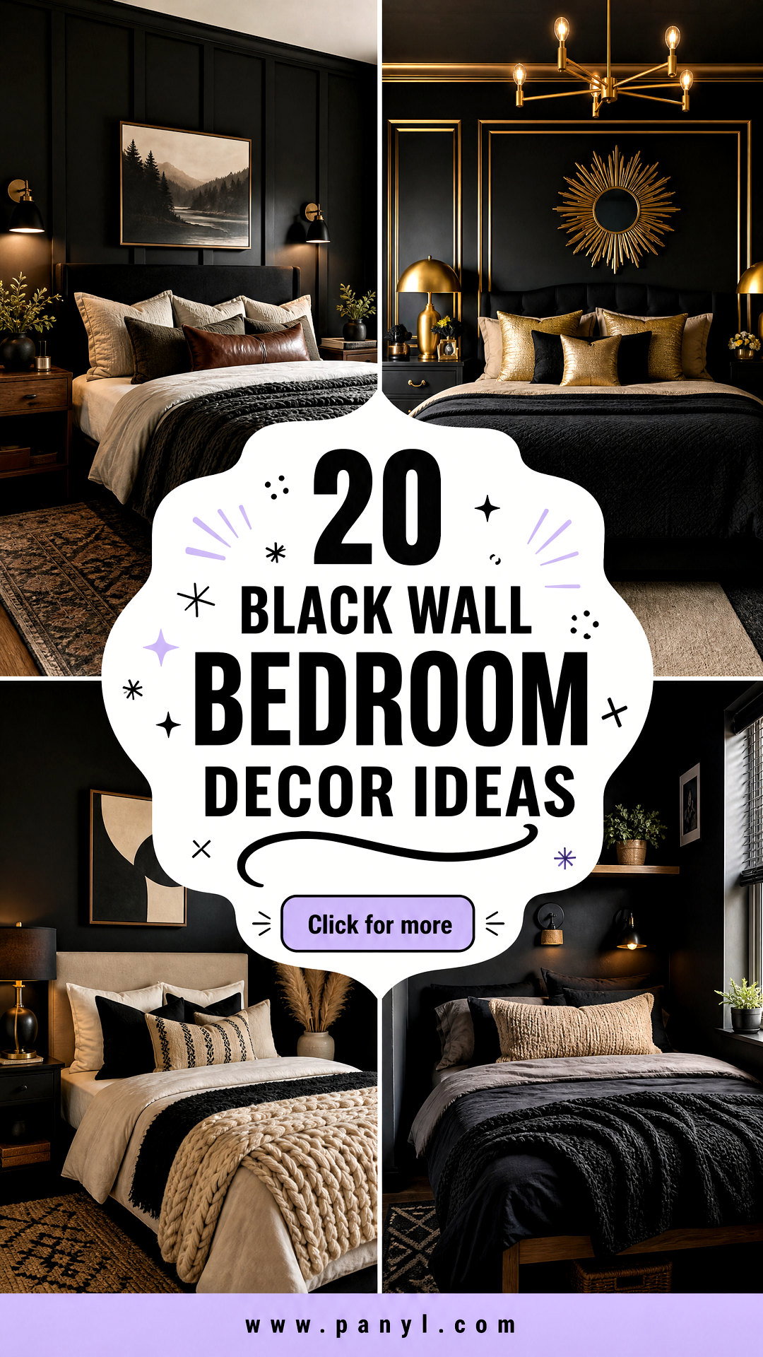 20 Black Wall Bedroom Decor Ideas for a Cozy Luxe Retreat - 20 Black Wall Bedroom Decor Ideas for a Cozy, Luxe Retreat