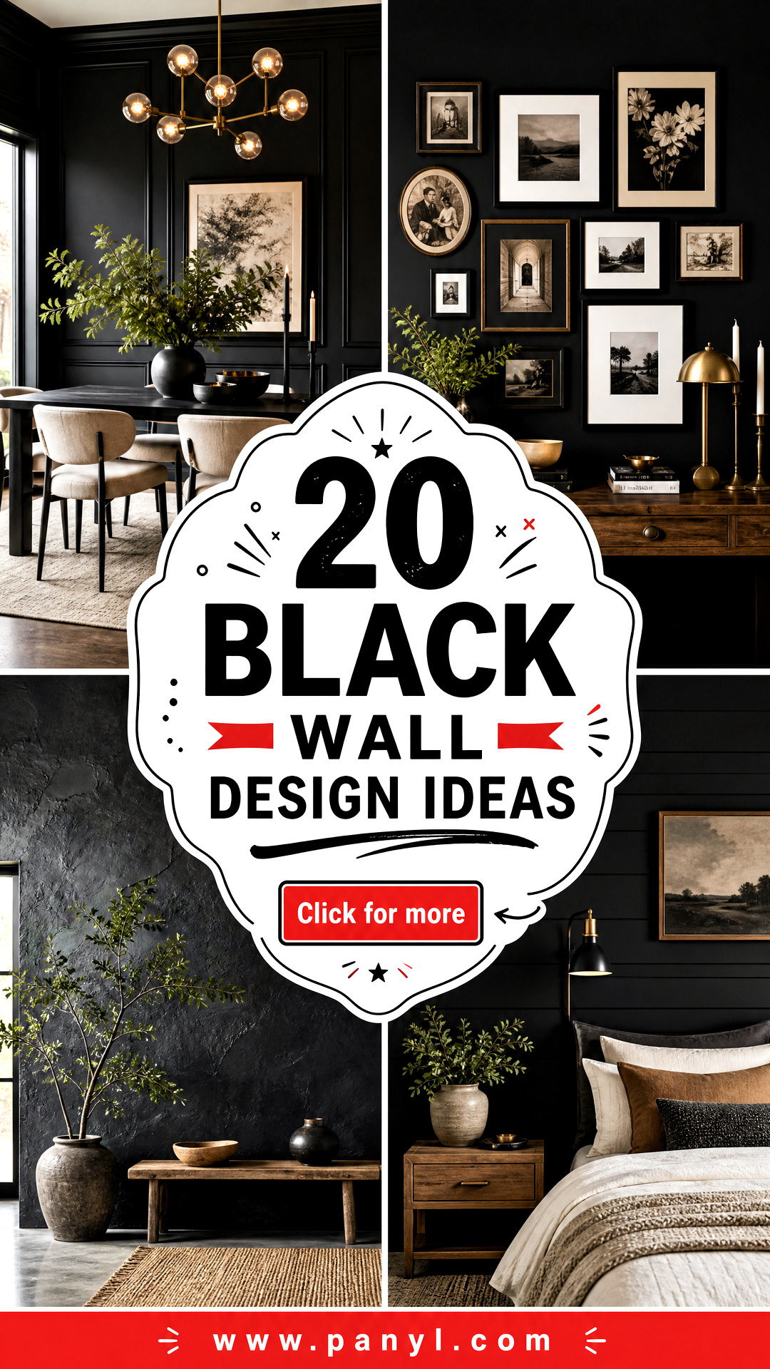 20 Black Wall Design Ideas for a Bold Polished Interior - 20 Black Wall Design Ideas for a Bold, Polished Interior