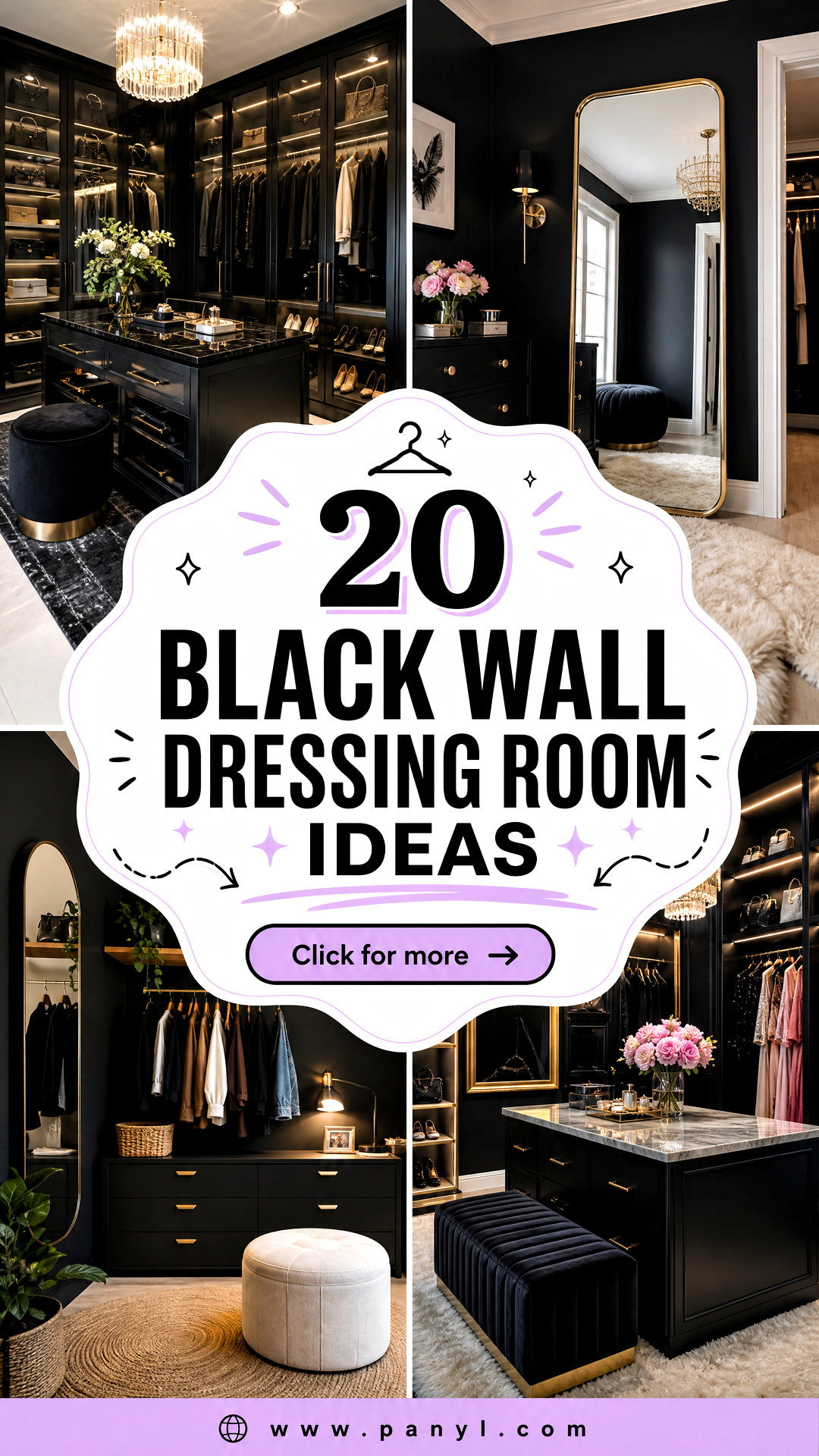 20 Black Wall Dressing Room Ideas for a Chic Luxe Retreat - 20 Black Wall Dressing Room Ideas for a Chic, Luxe Retreat