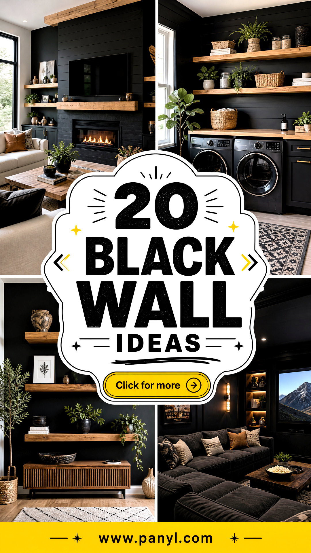 20 Black Wall Ideas for a Dramatic Designer-Inspired Home - 20 Black Wall Ideas for a Dramatic, Designer-Inspired Home