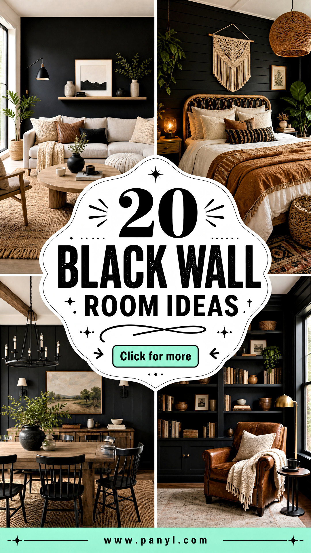 20 Black Wall Room Ideas for a Bold Yet Welcoming Makeover - 20 Black Wall Room Ideas for a Bold Yet Welcoming Makeover