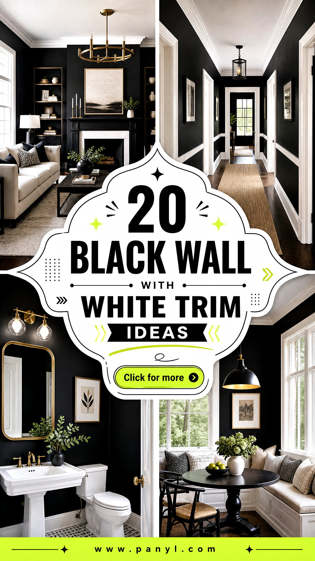 20 Black Wall With White Trim Ideas for Crisp Modern Contrast - 20 Black Wall With White Trim Ideas for Crisp, Modern Contrast
