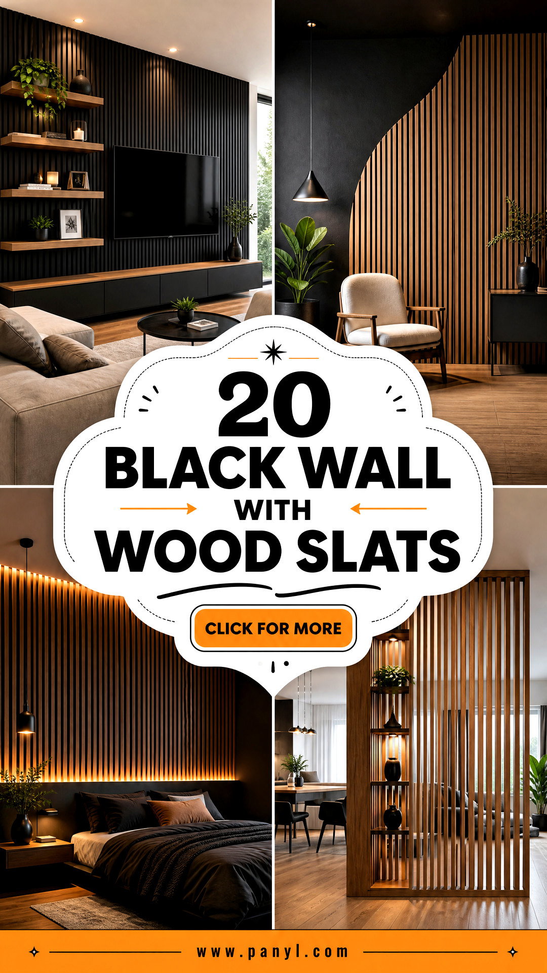 20 Black Wall With Wood Slats for a Sleek Modern Statement - 20 Black Wall With Wood Slats for a Sleek Modern Statement